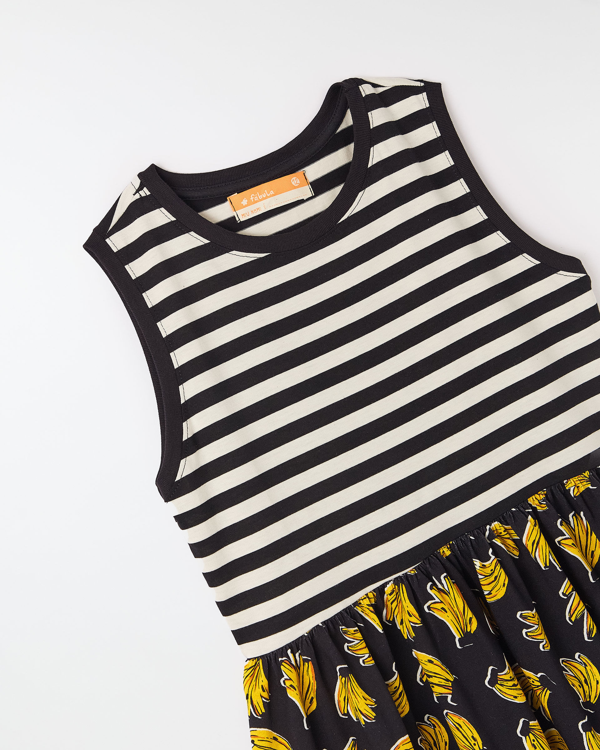 Vestido Listras Saia Confete De Banana