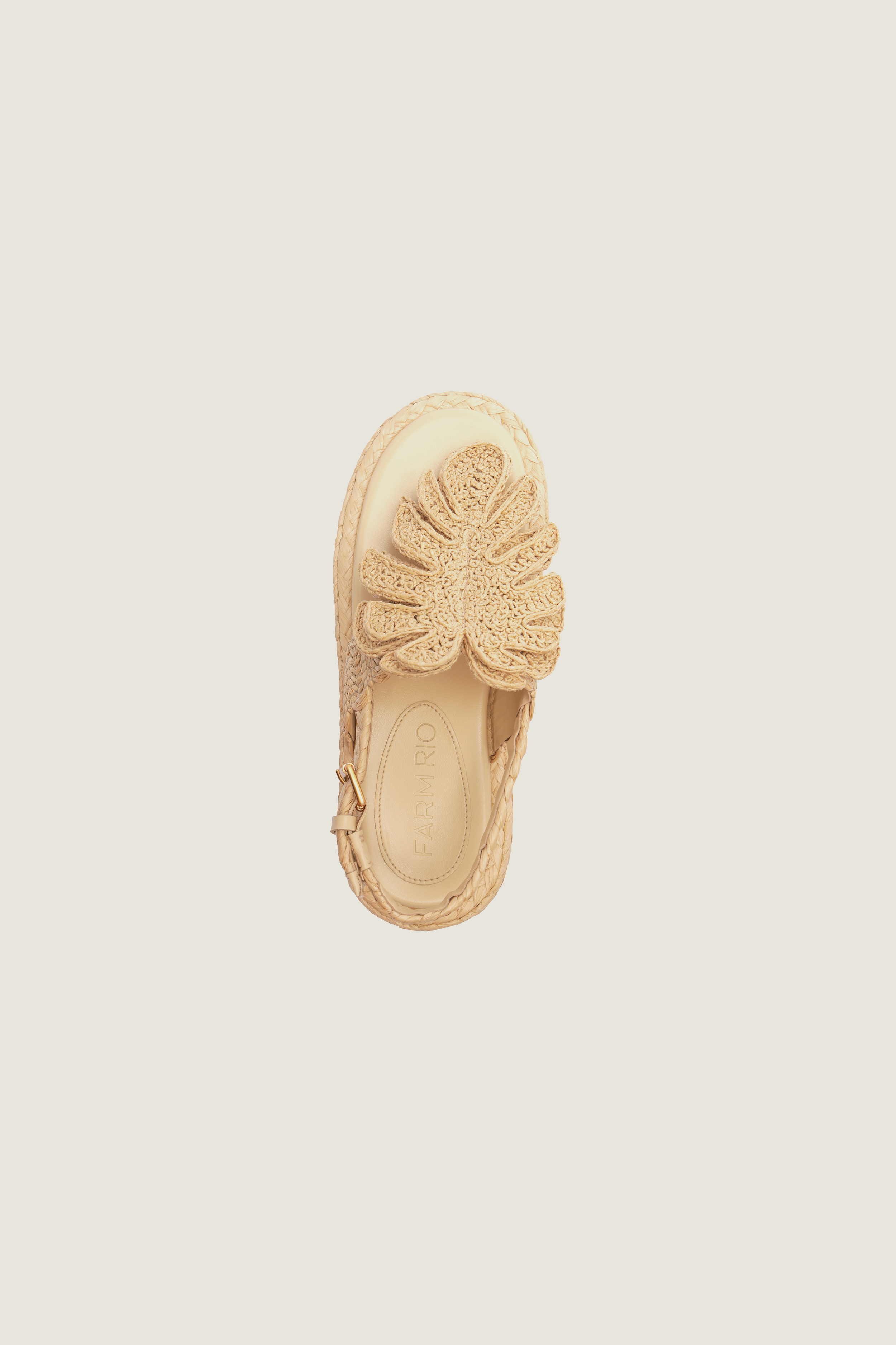 Sandália Rasteira Monstera Ráfia