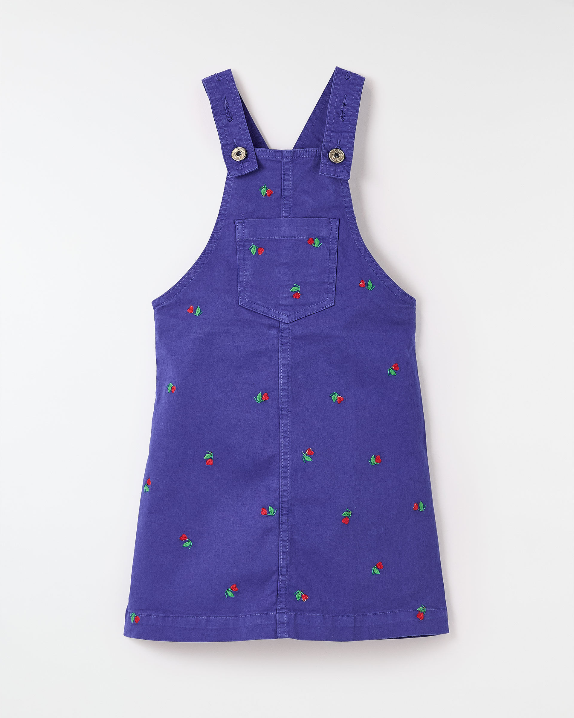 Vestido Sarja Bordado Flor Doce
