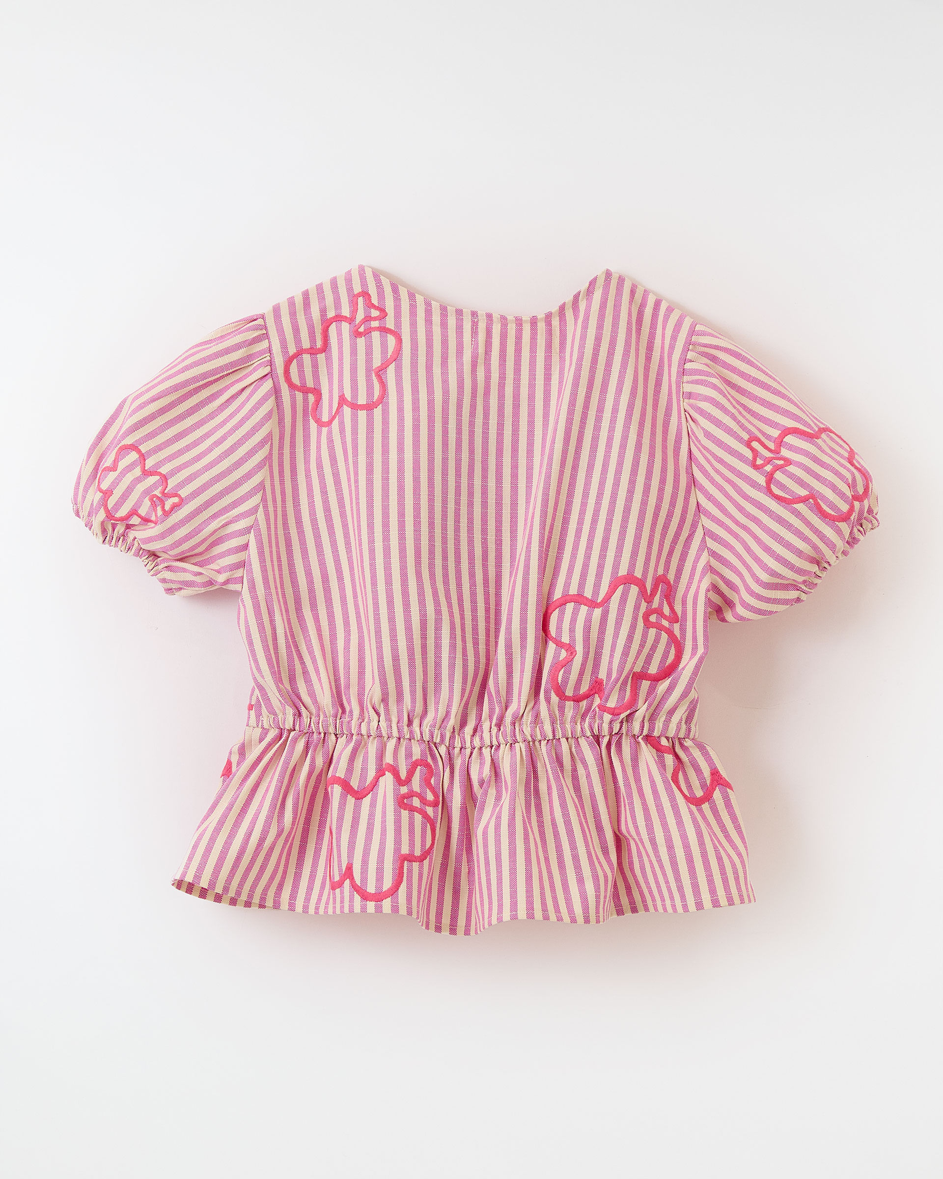 Blusa Fio Tinto Listrado Rosa