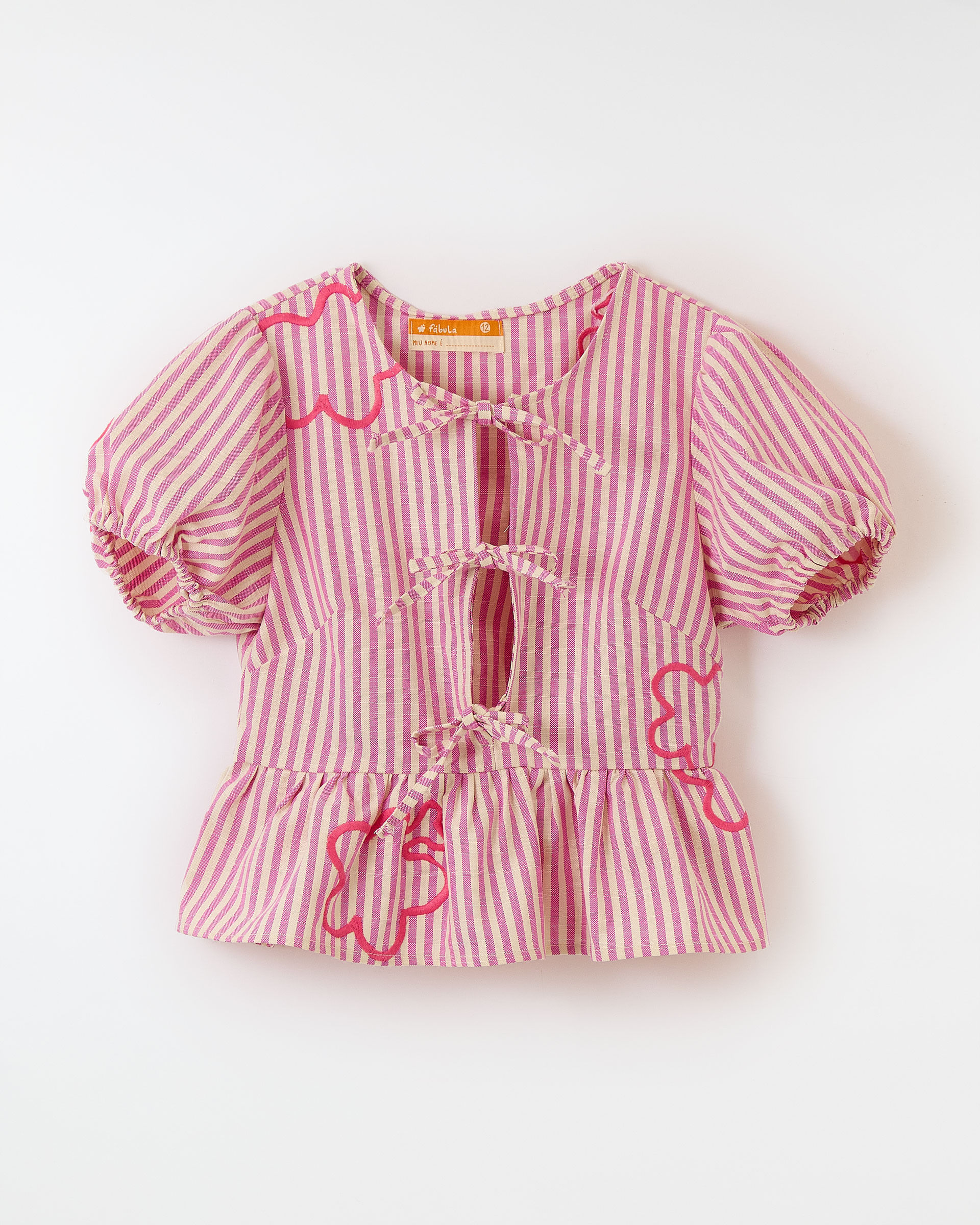 Blusa Fio Tinto Listrado Rosa