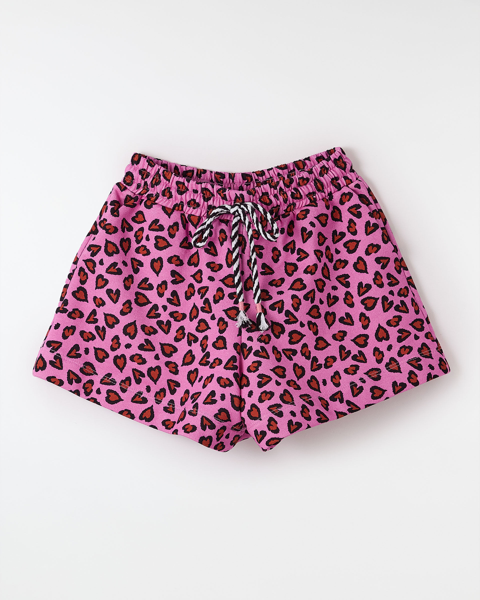Short Moletom Carinhonca Rosa