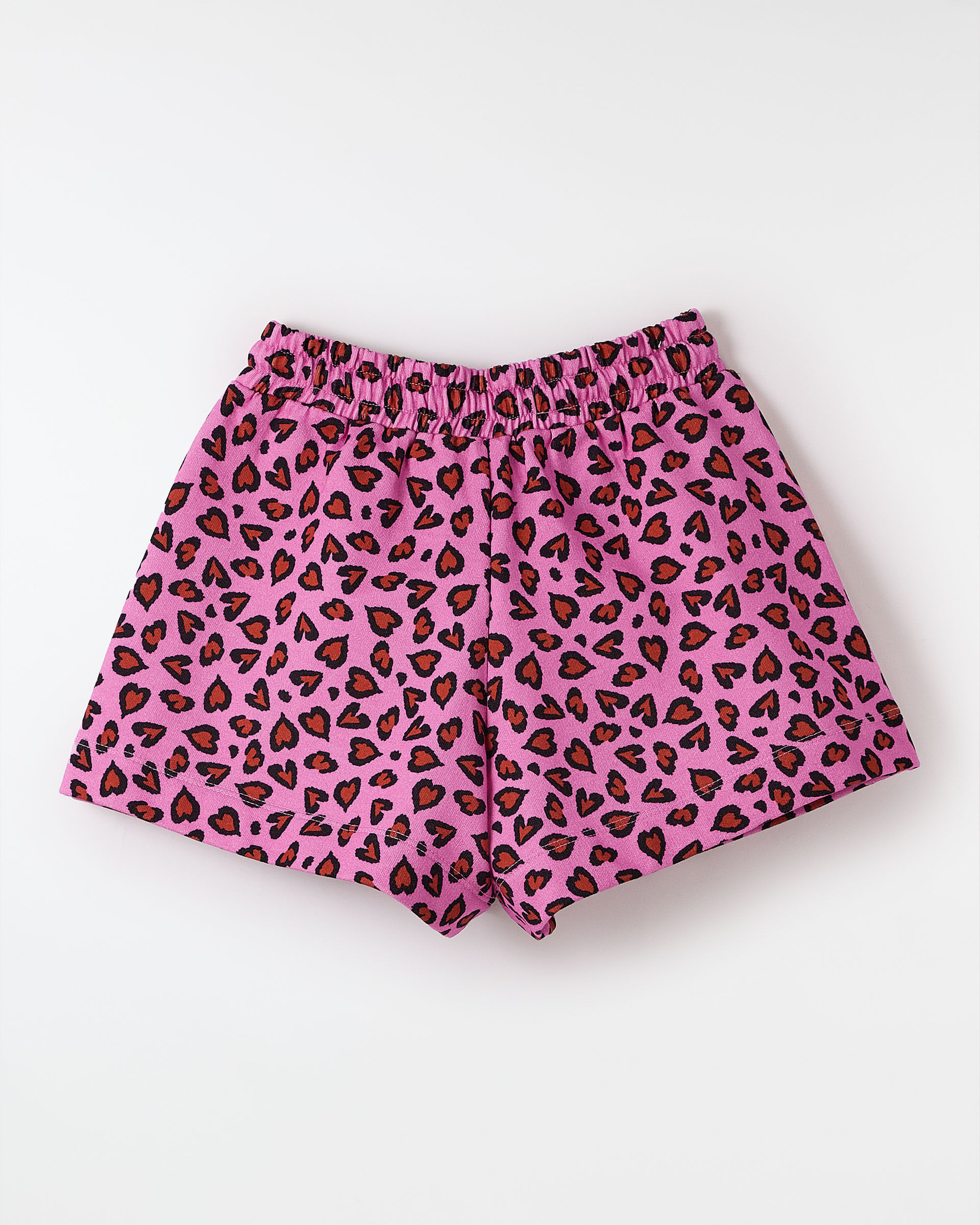 Short Moletom Carinhonca Rosa