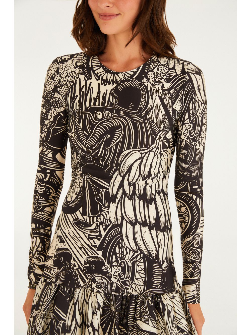 Farm — Vestido Curto Cut Out Pb Ruta