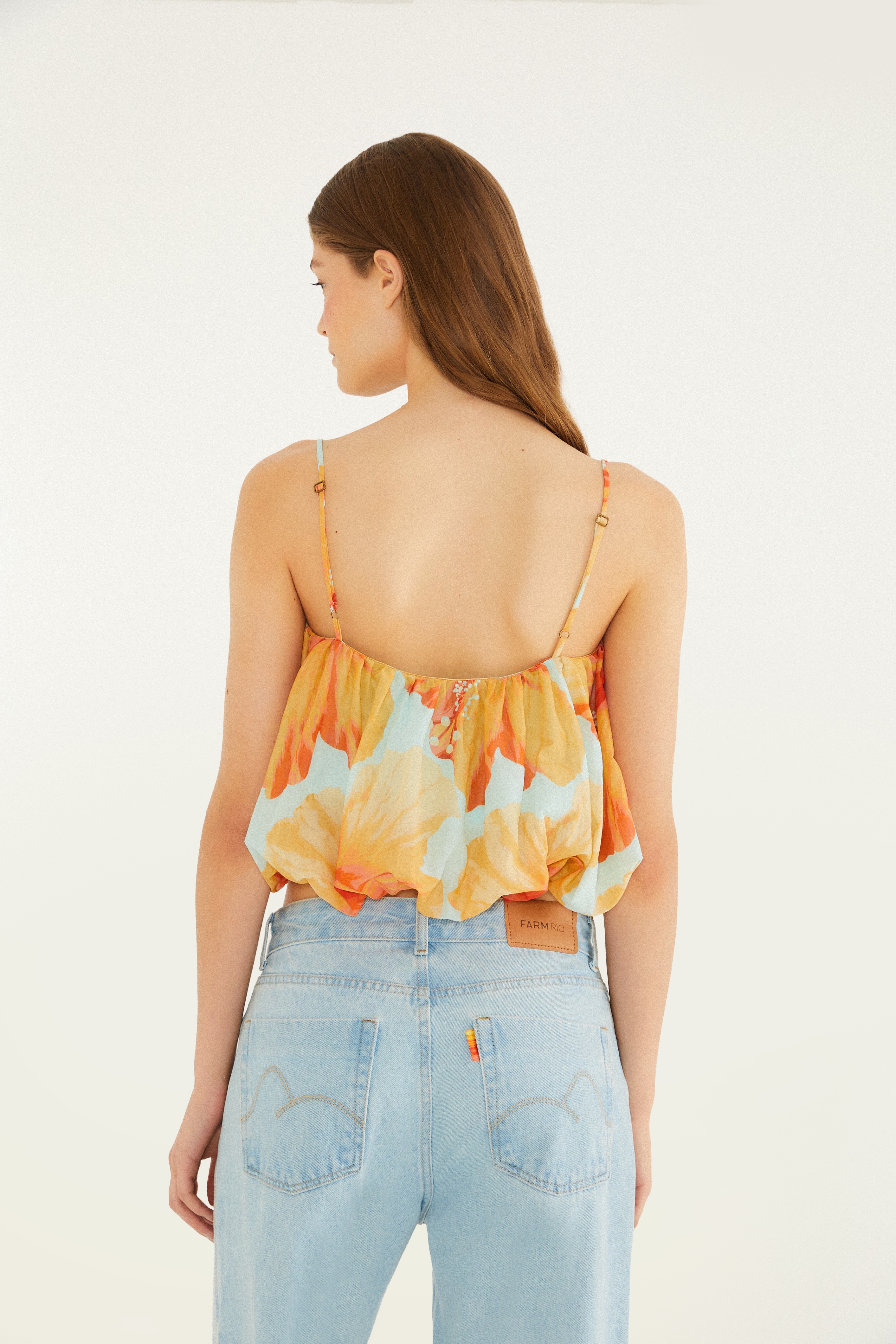 Blusa Balonê Estampada Vestida De Flor