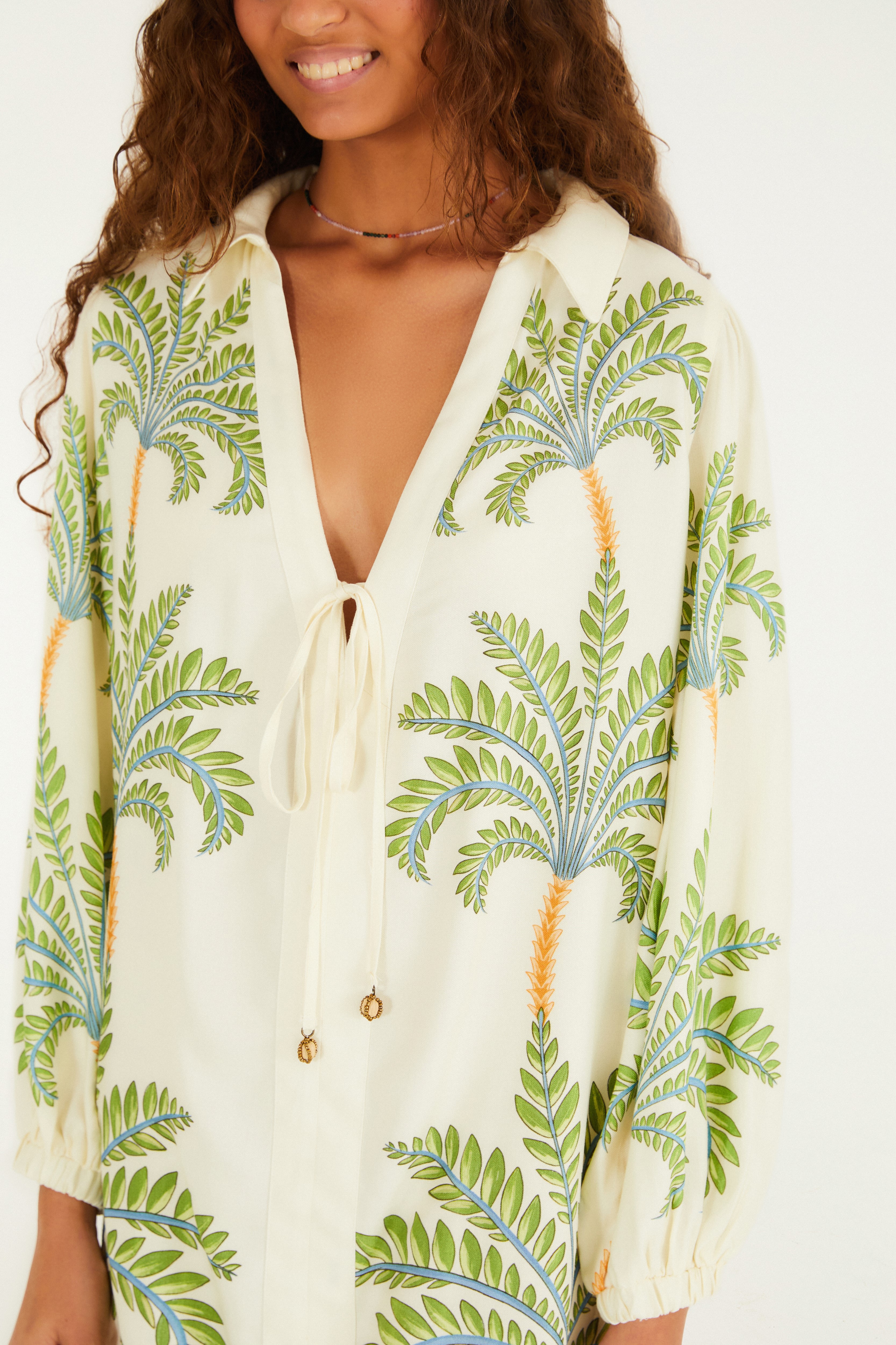 Vestido Camisa Estampado Natureza Floral