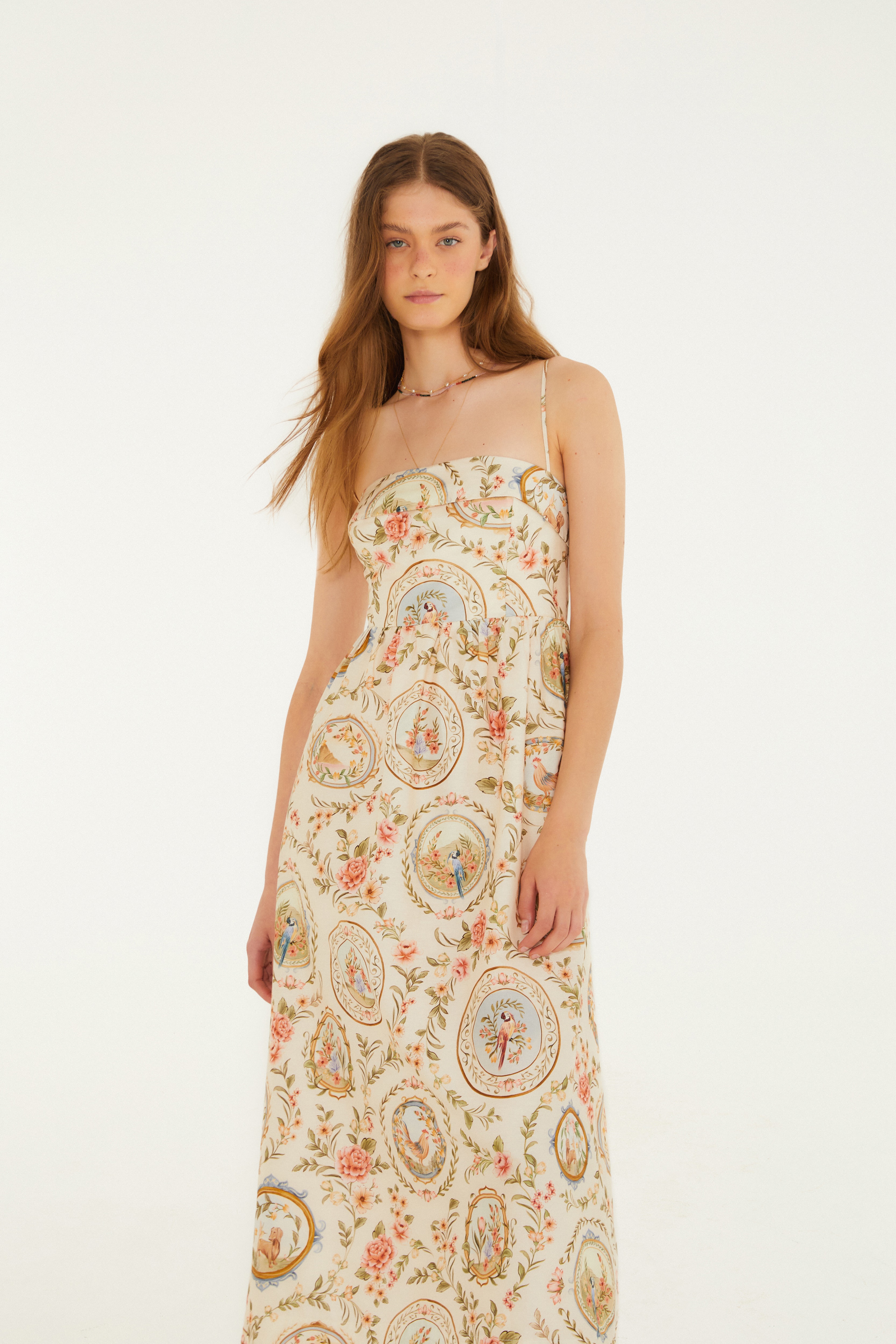 Vestido Longo Estampado Relicário