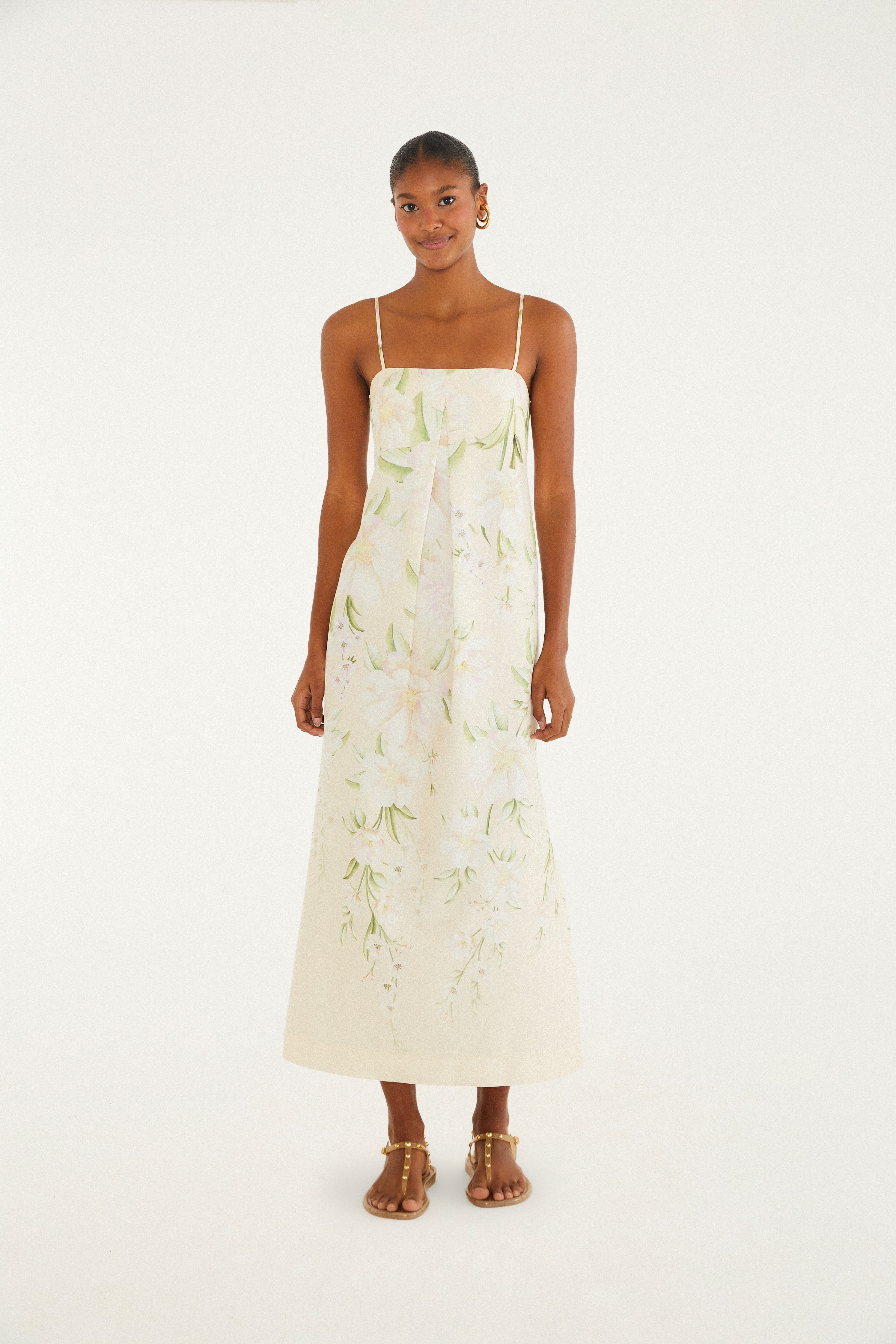 Vestido Longo Alcinha Estampado Gabrielle
