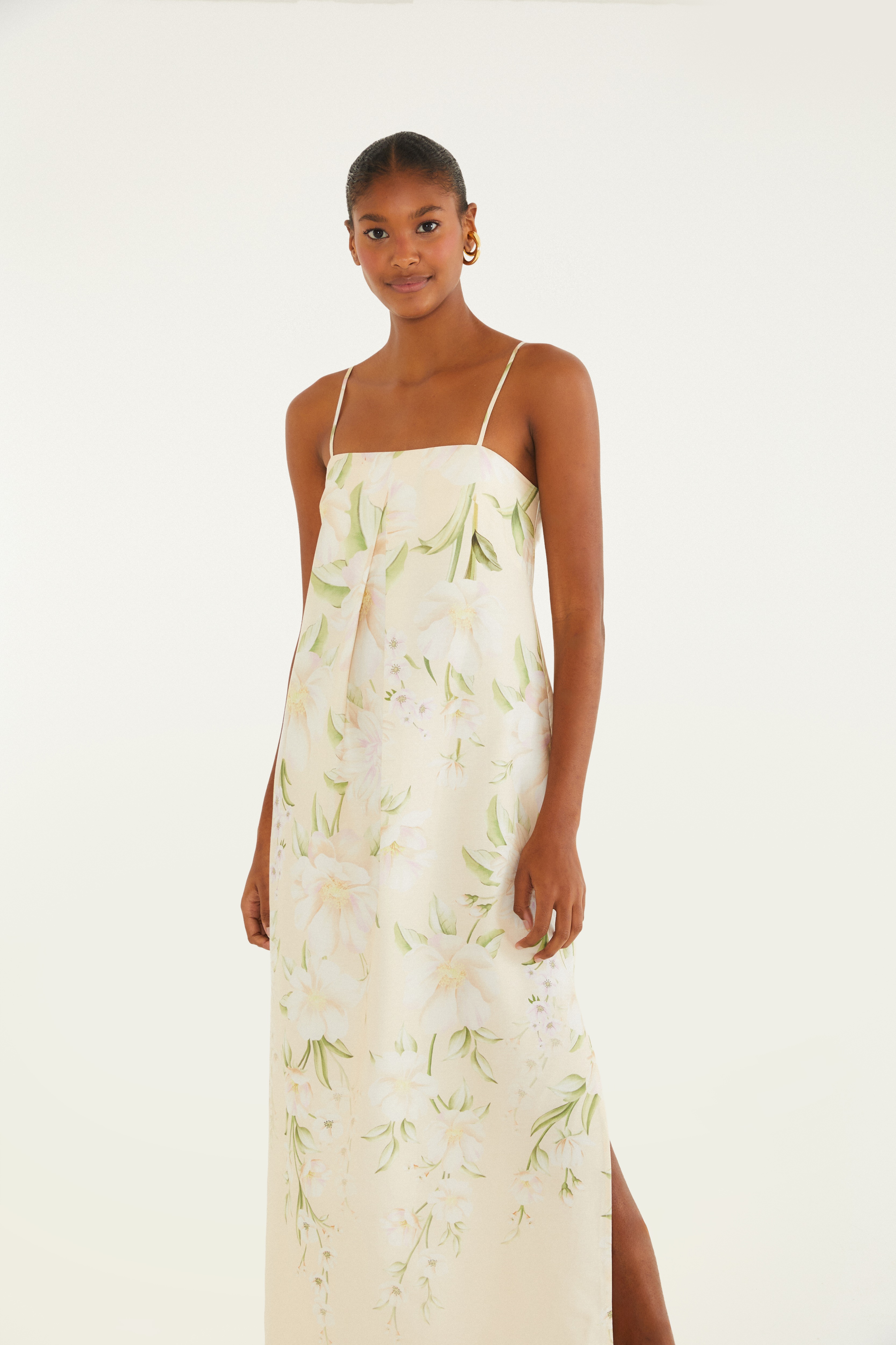 Vestido Longo Alcinha Estampado Gabrielle