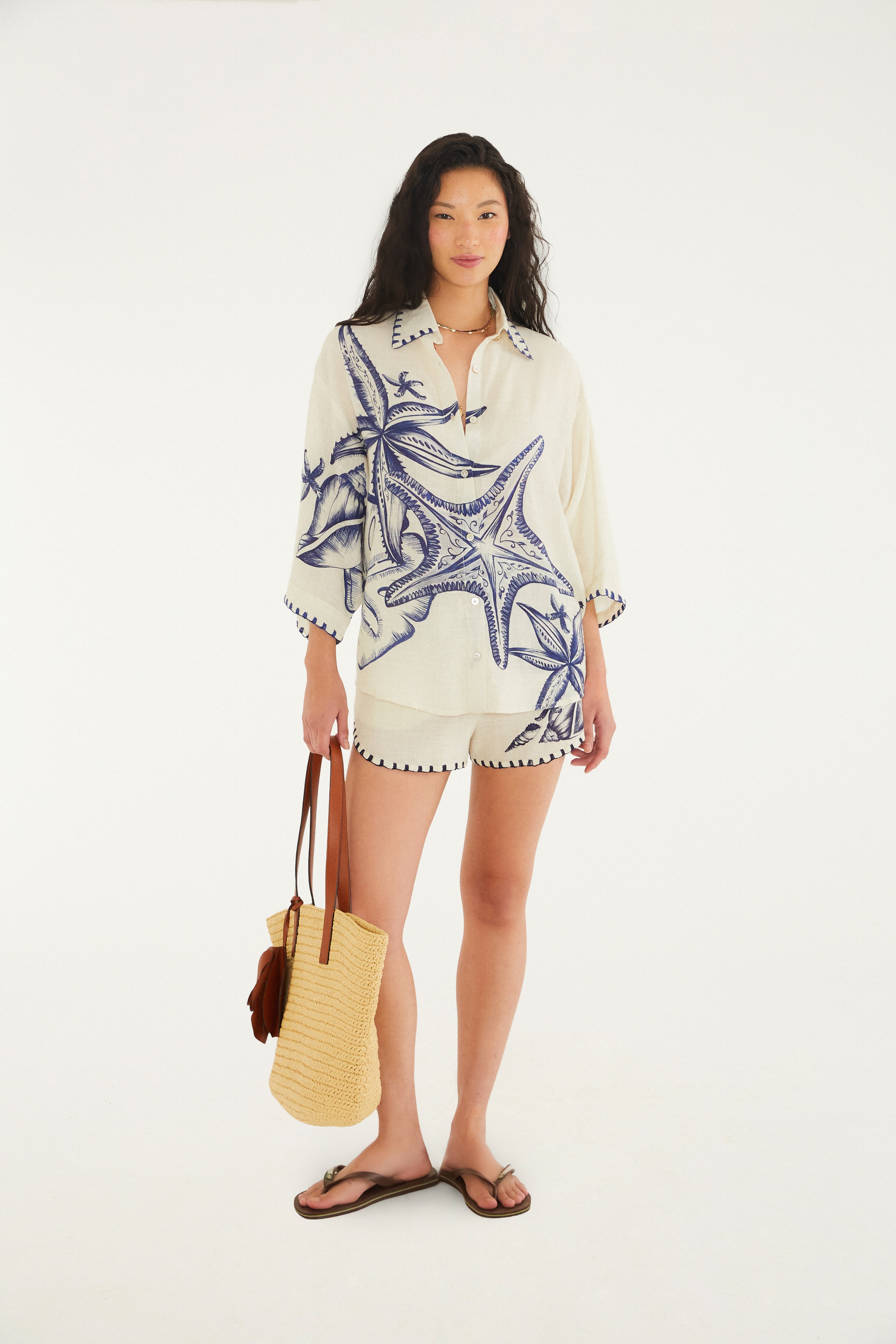 Short Estampado Mar De Estrelas