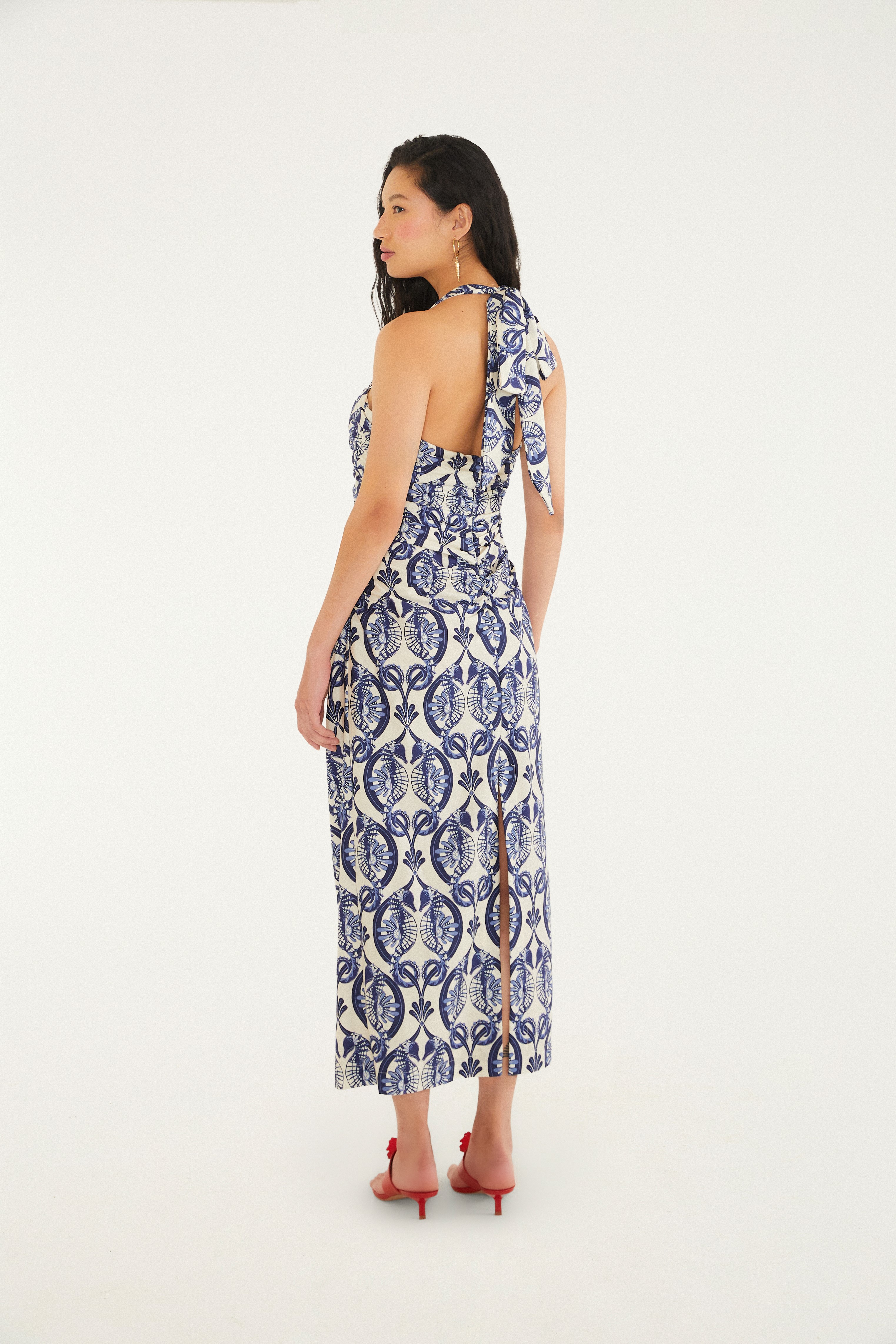 Vestido Estampado Cavalos Marinhos