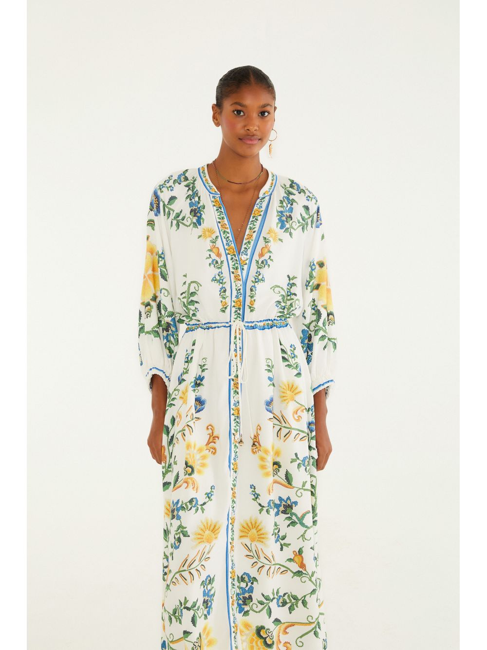 Farm — Vestido Cropped Estampado Floral Emília