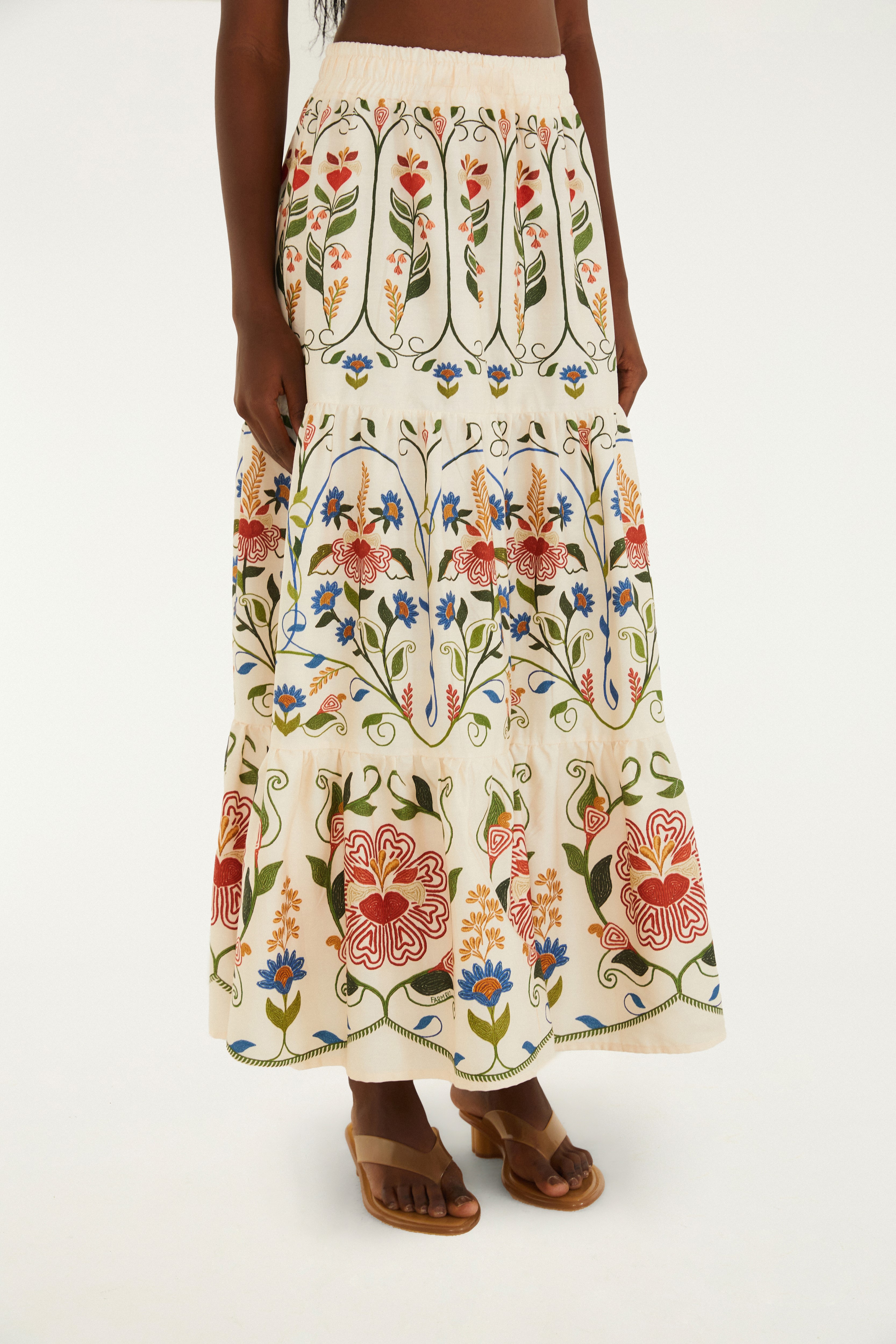 Saia Estampada Jardim Beleza