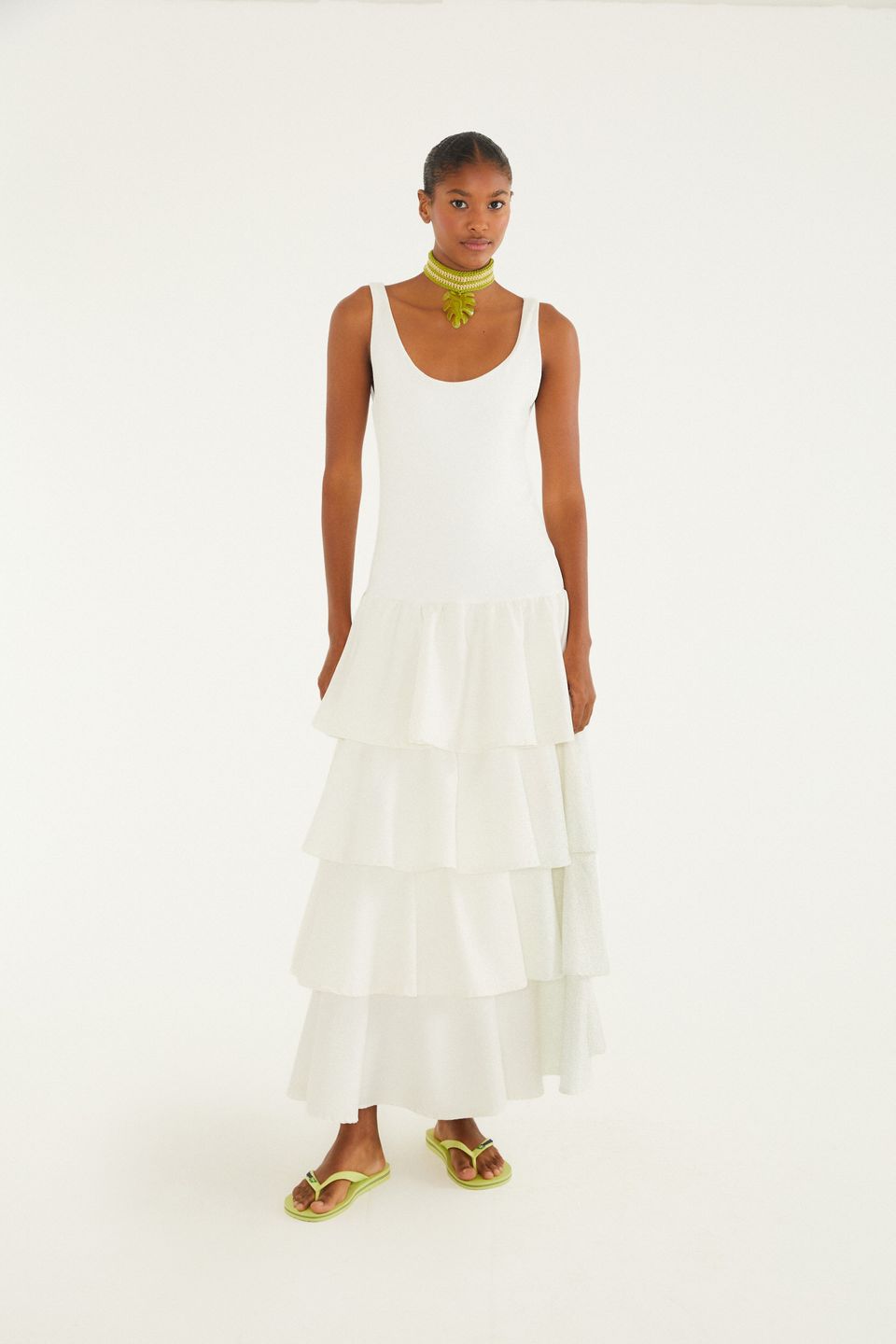 Vestido Cropped Babados