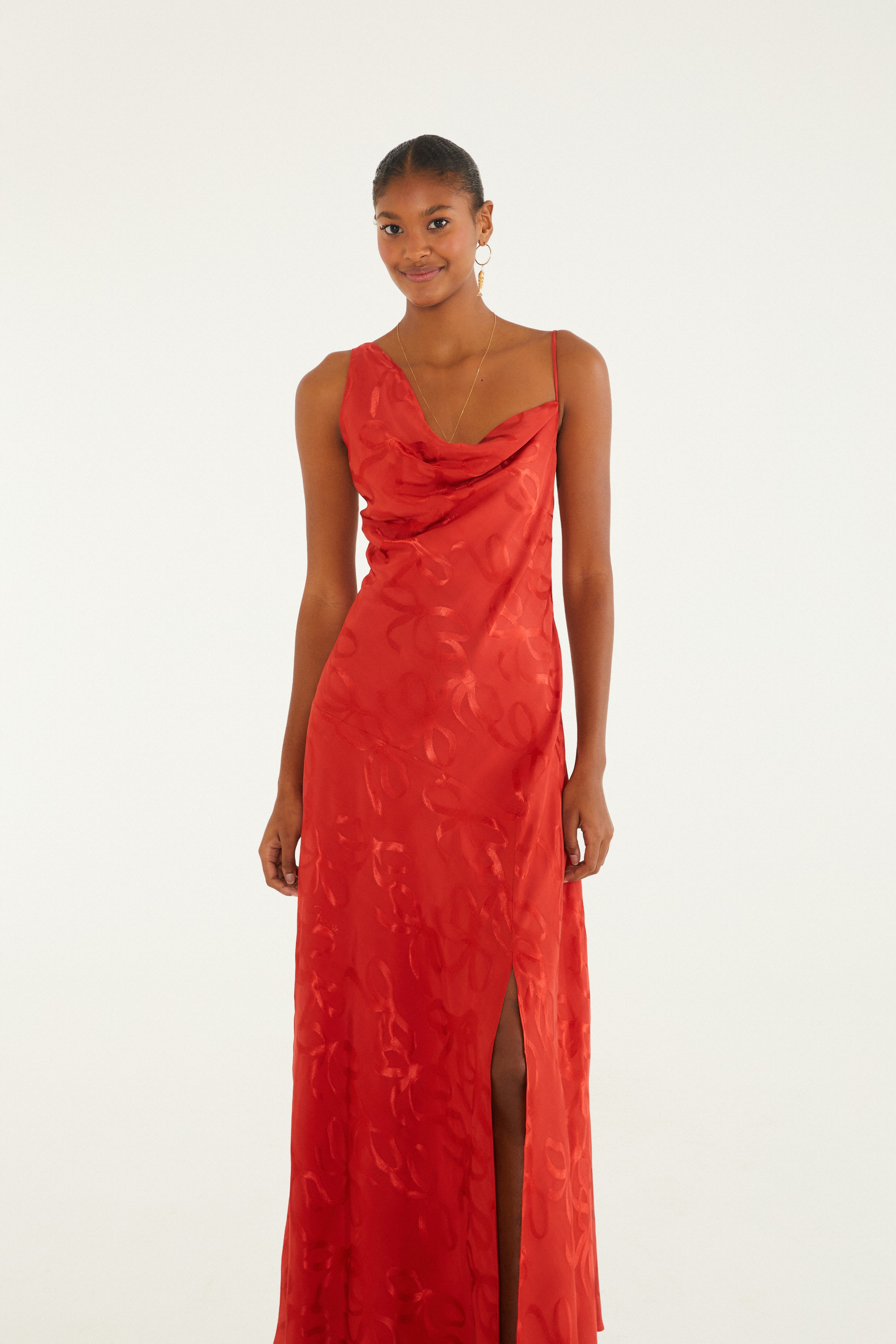 Vestido Jacquard Laços