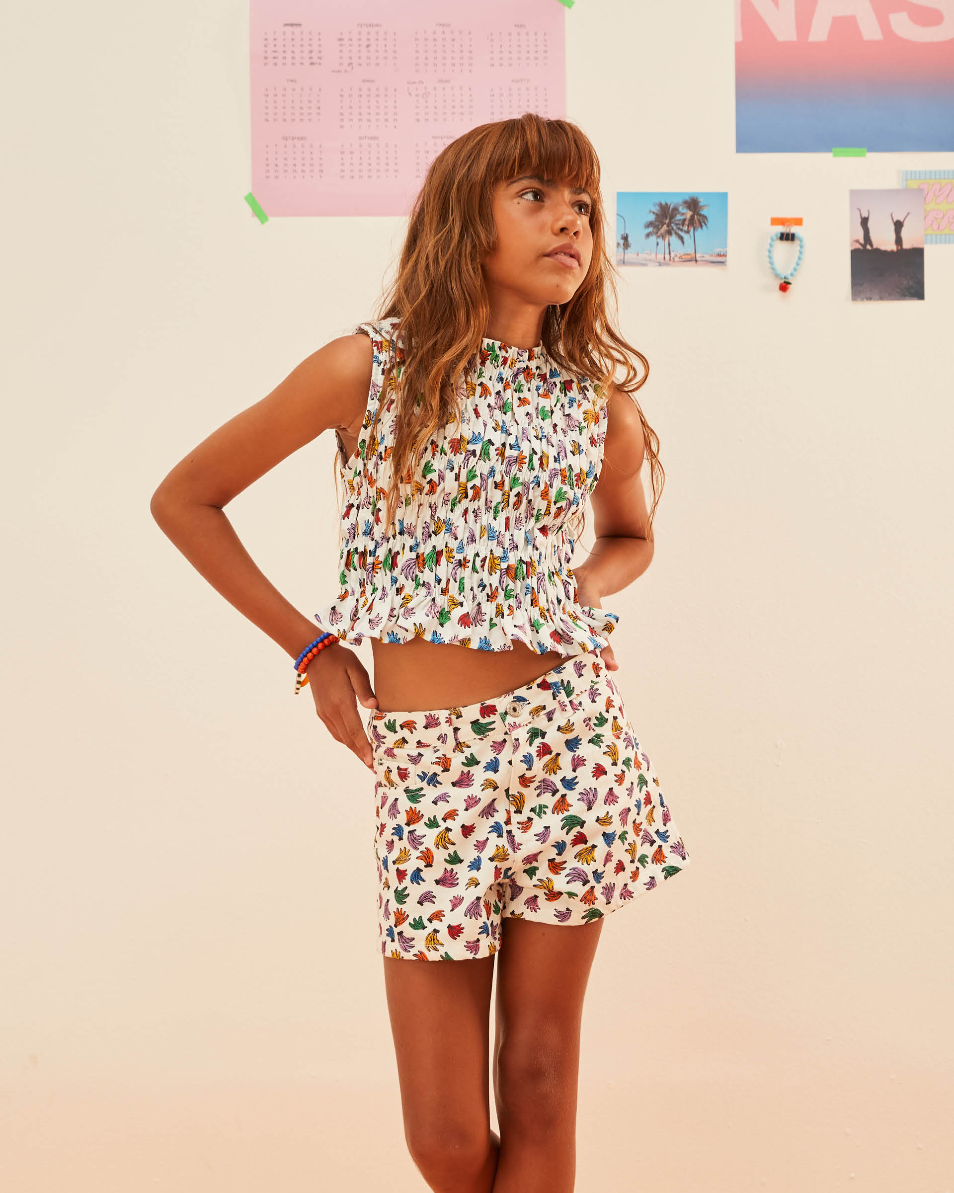 Short Sarja Confete De Banana