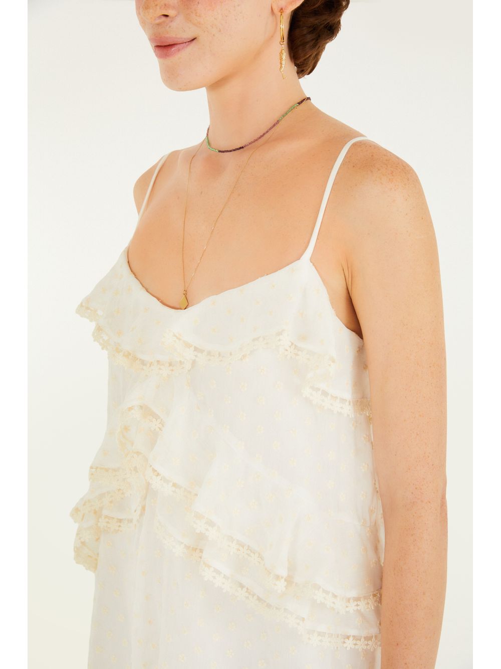 Farm — Vestido Babado Artesanal Serena