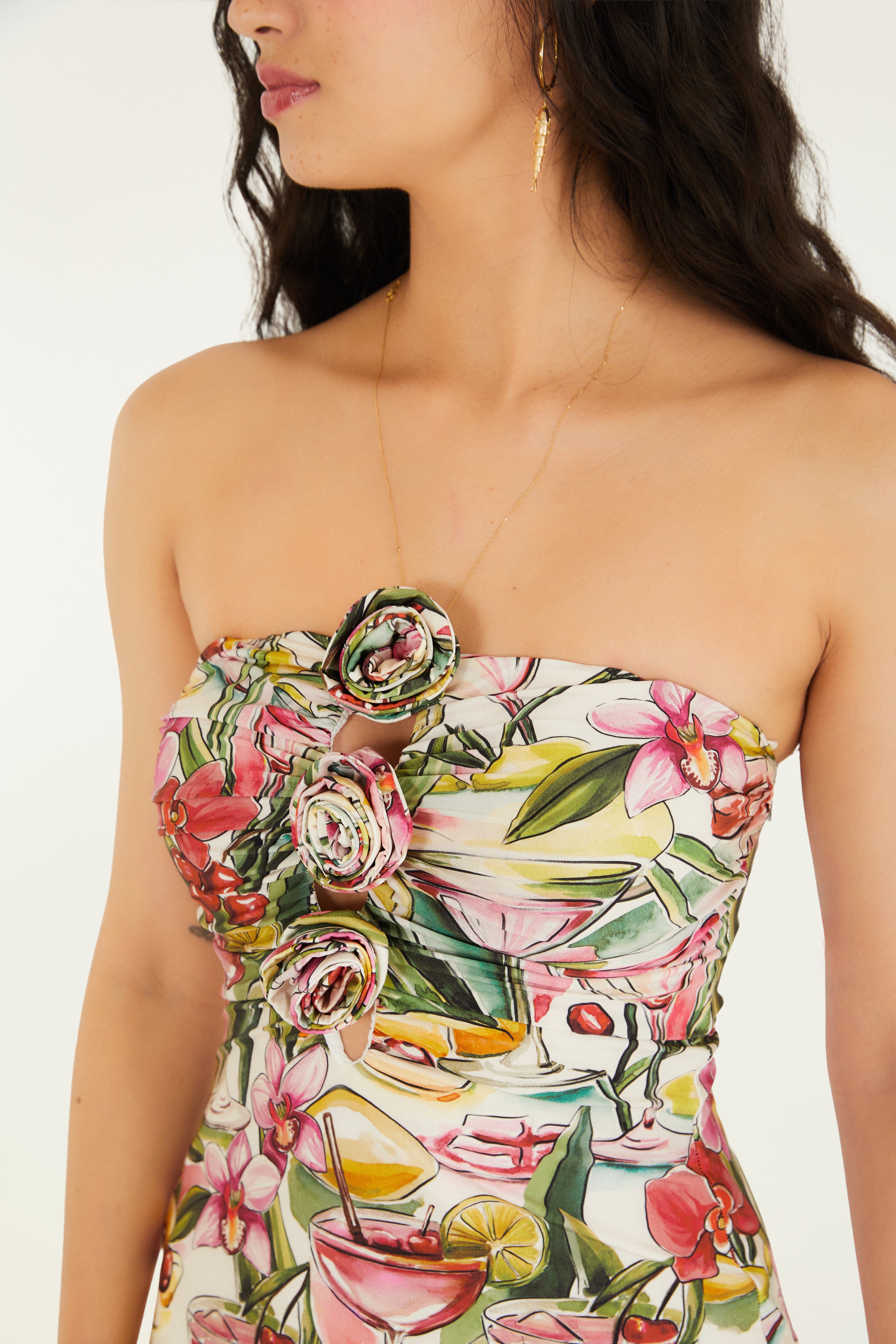 Vestido Estampado Flor Drink