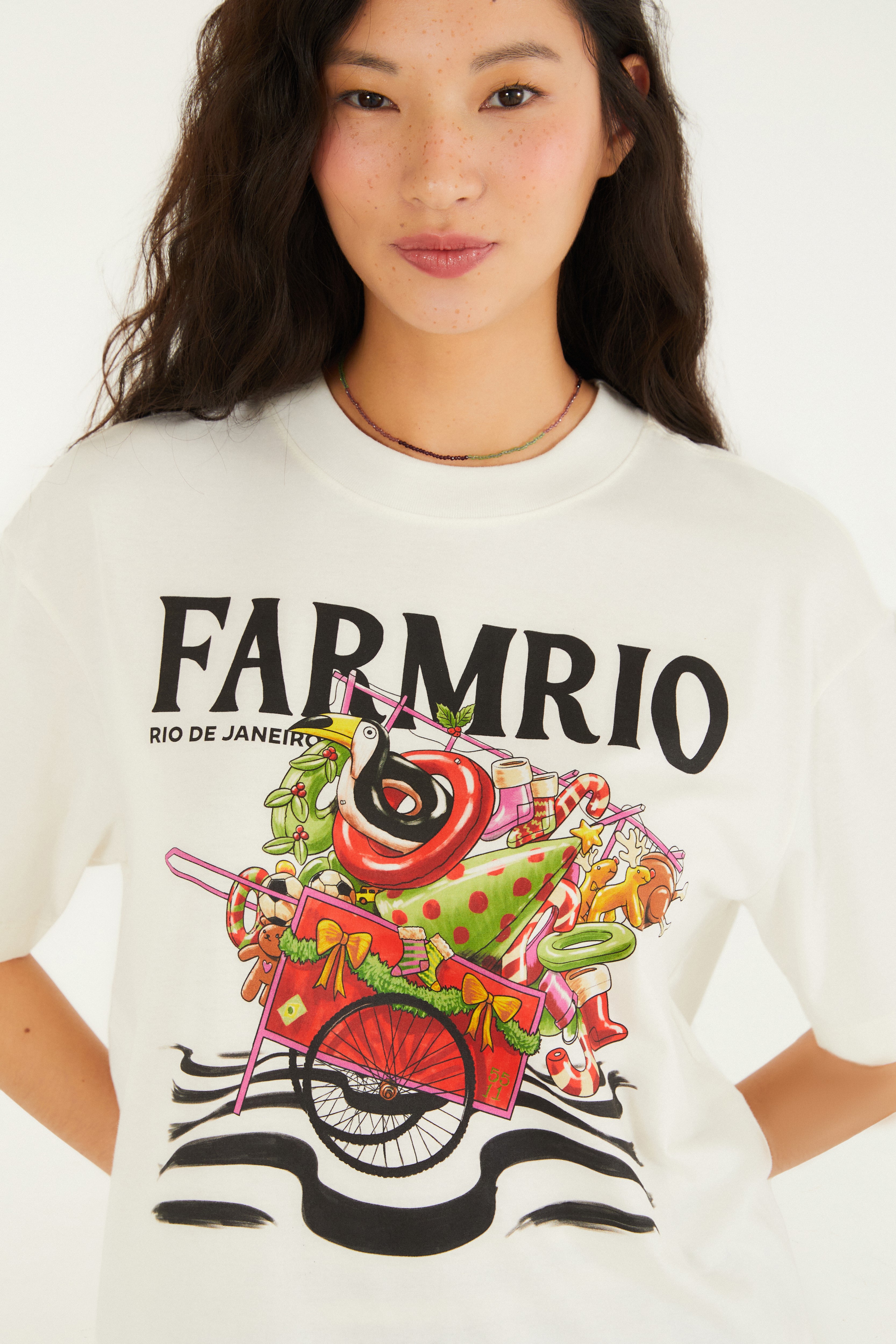 T-Shirt Media Papai Noel Da Praia