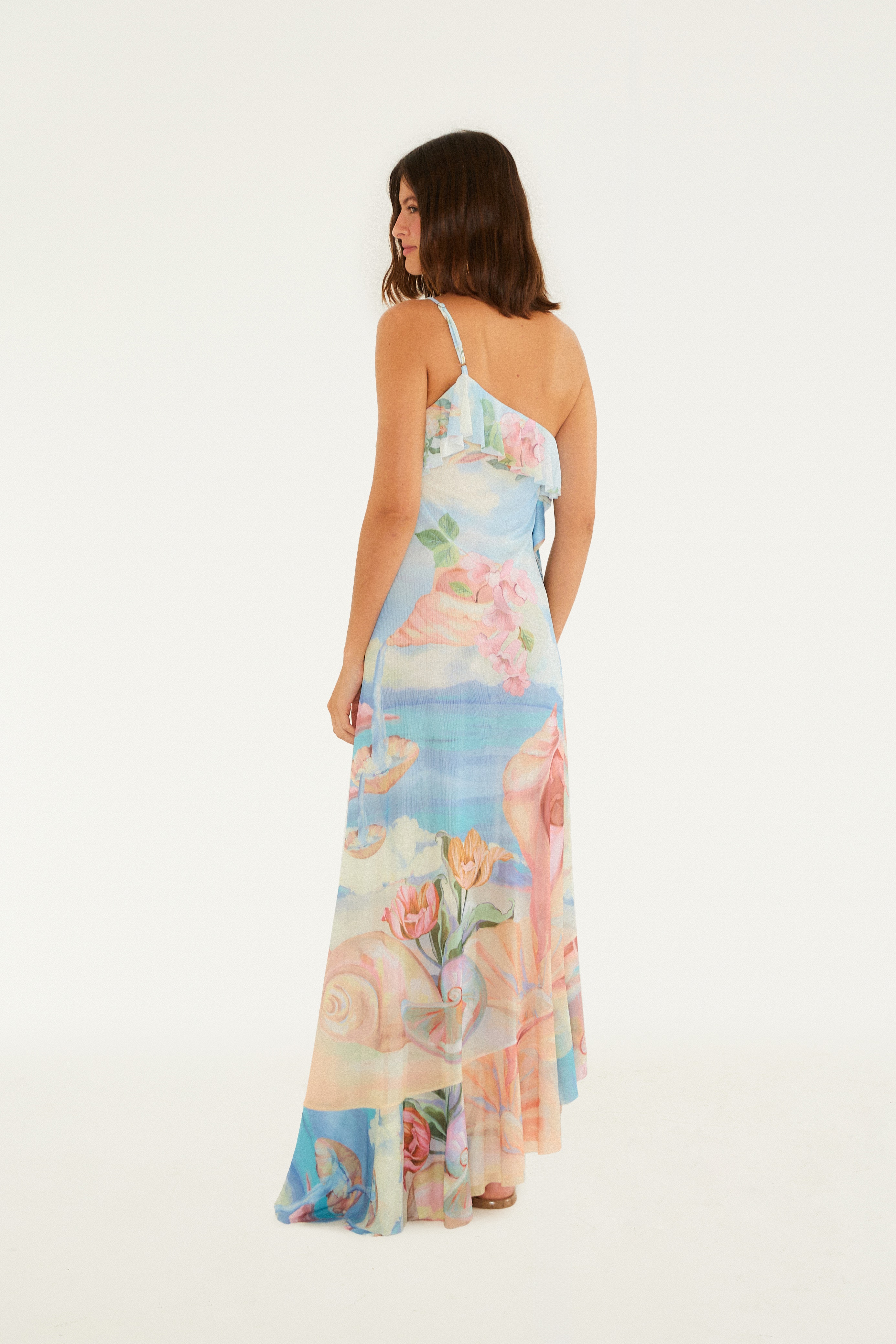 Vestido Tule Estampado Vênus