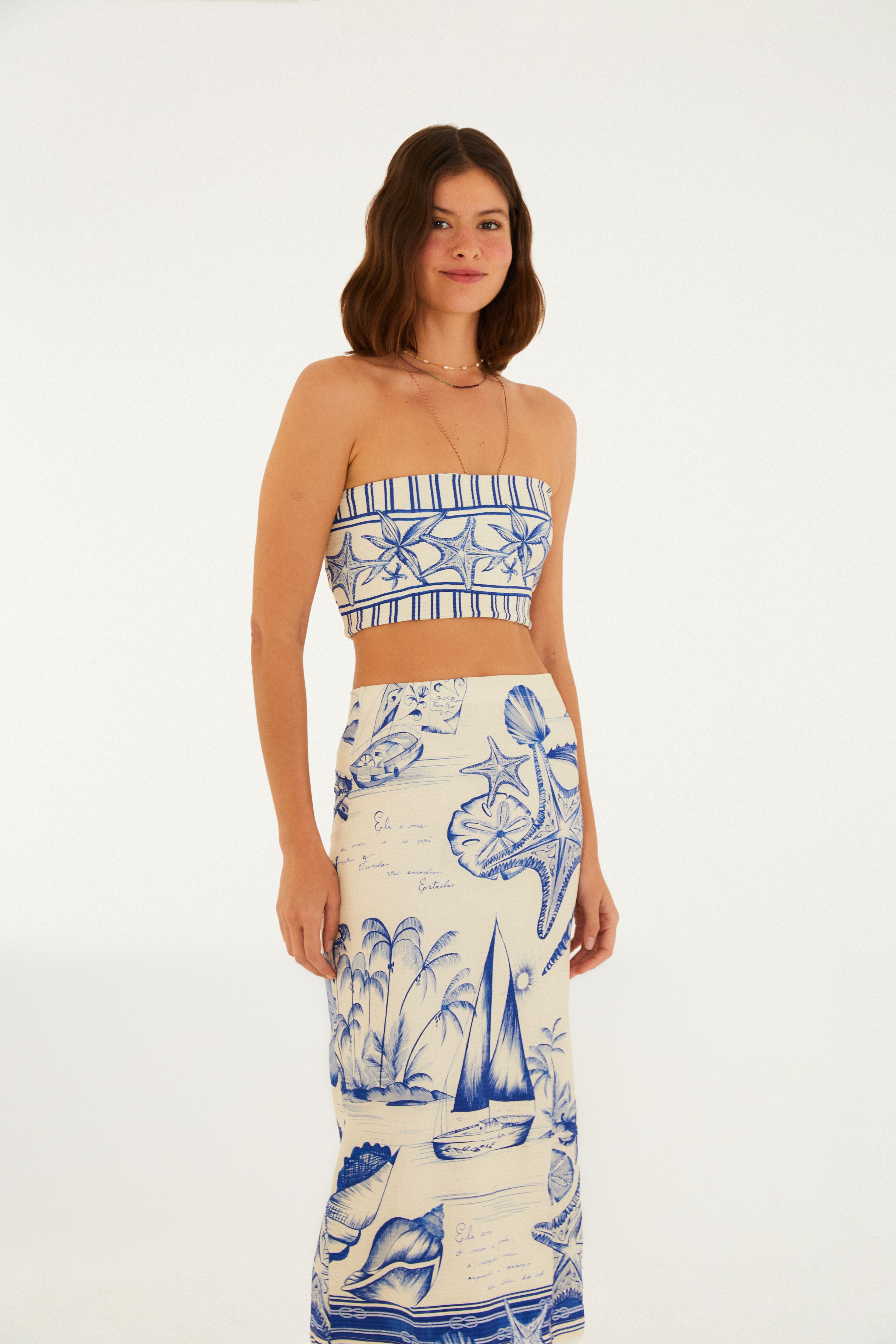 Saia Midi Estampada Aventureiro