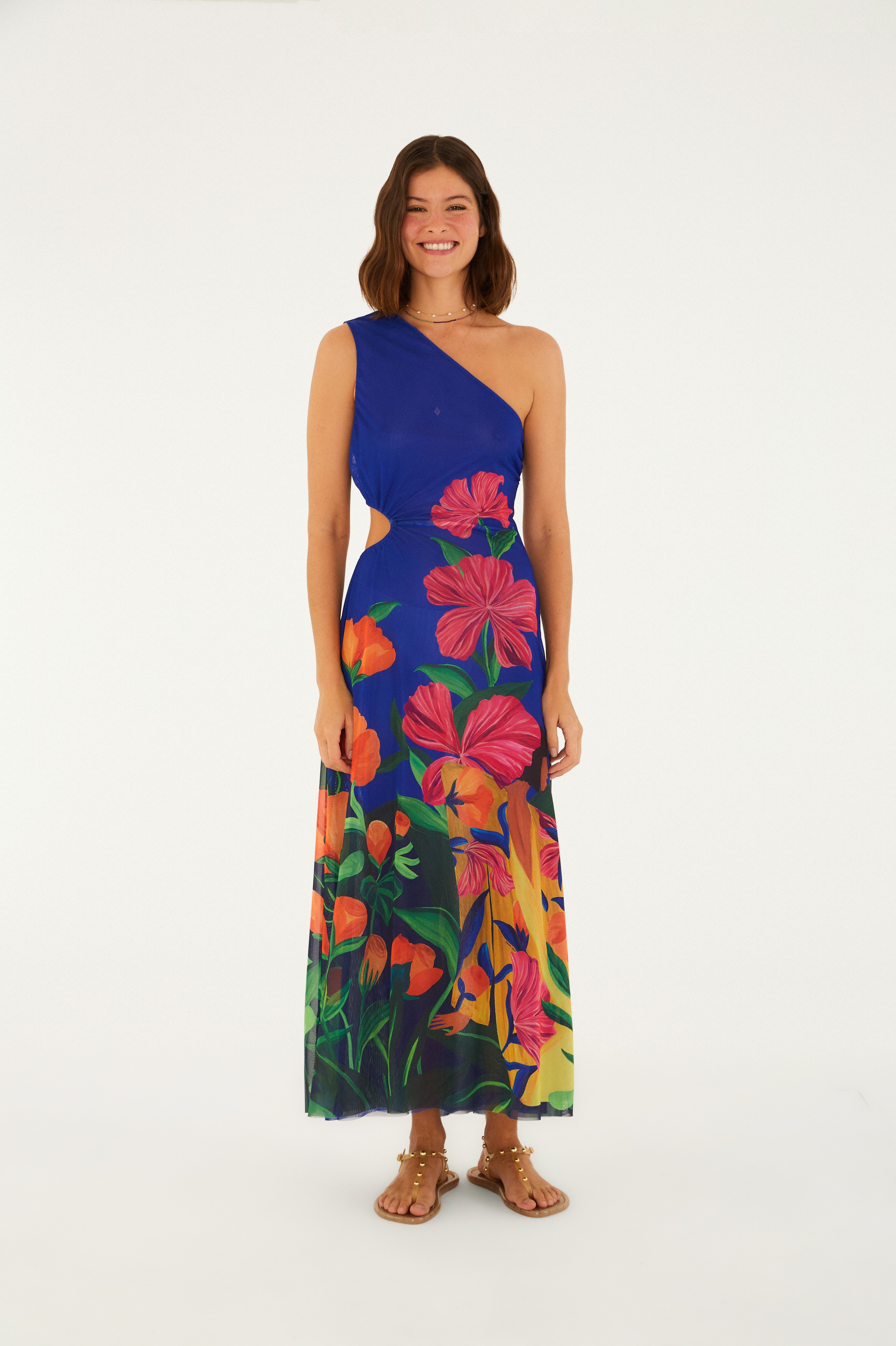 Vestido Tule Ombro Só Estampado Tarsila