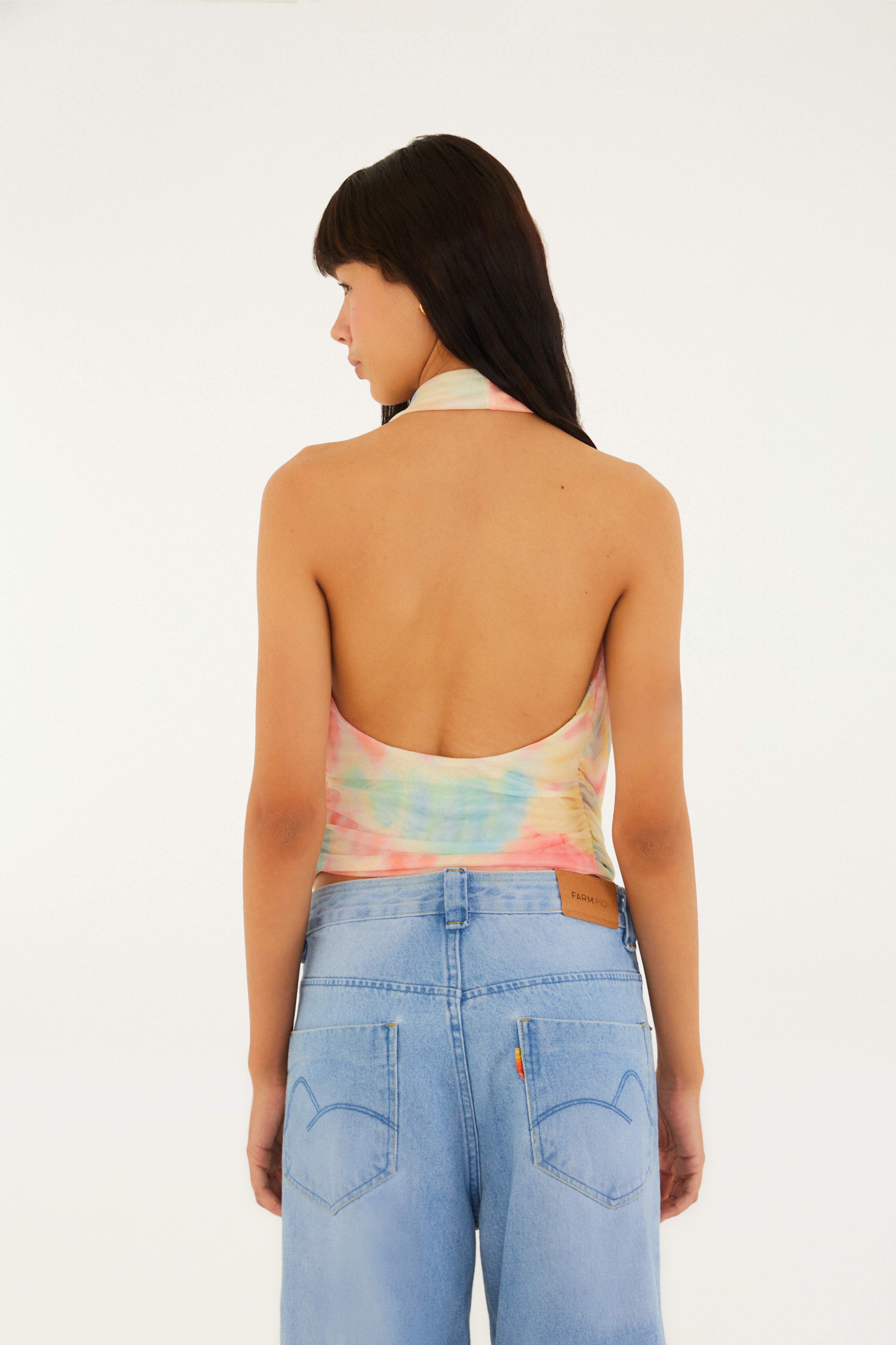 Blusa Tule Babado Estampada Asas