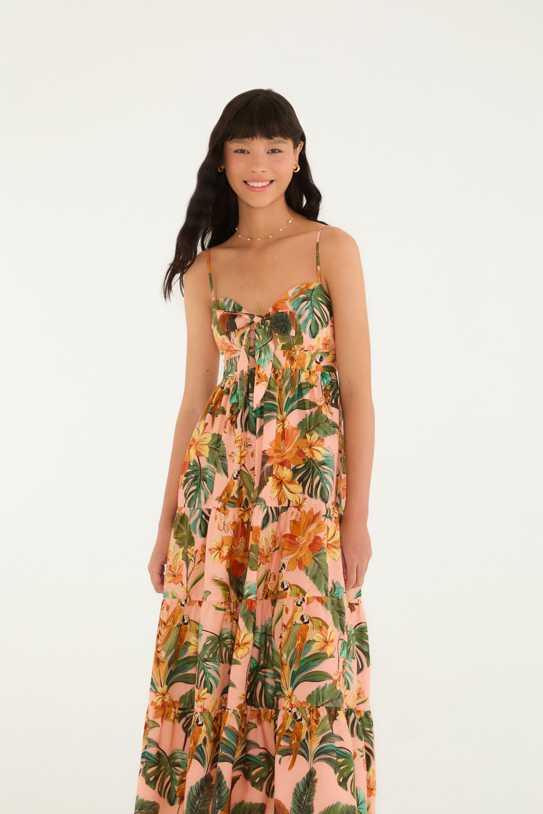 Vestido Marias Estampado Canto Dos Pássaros