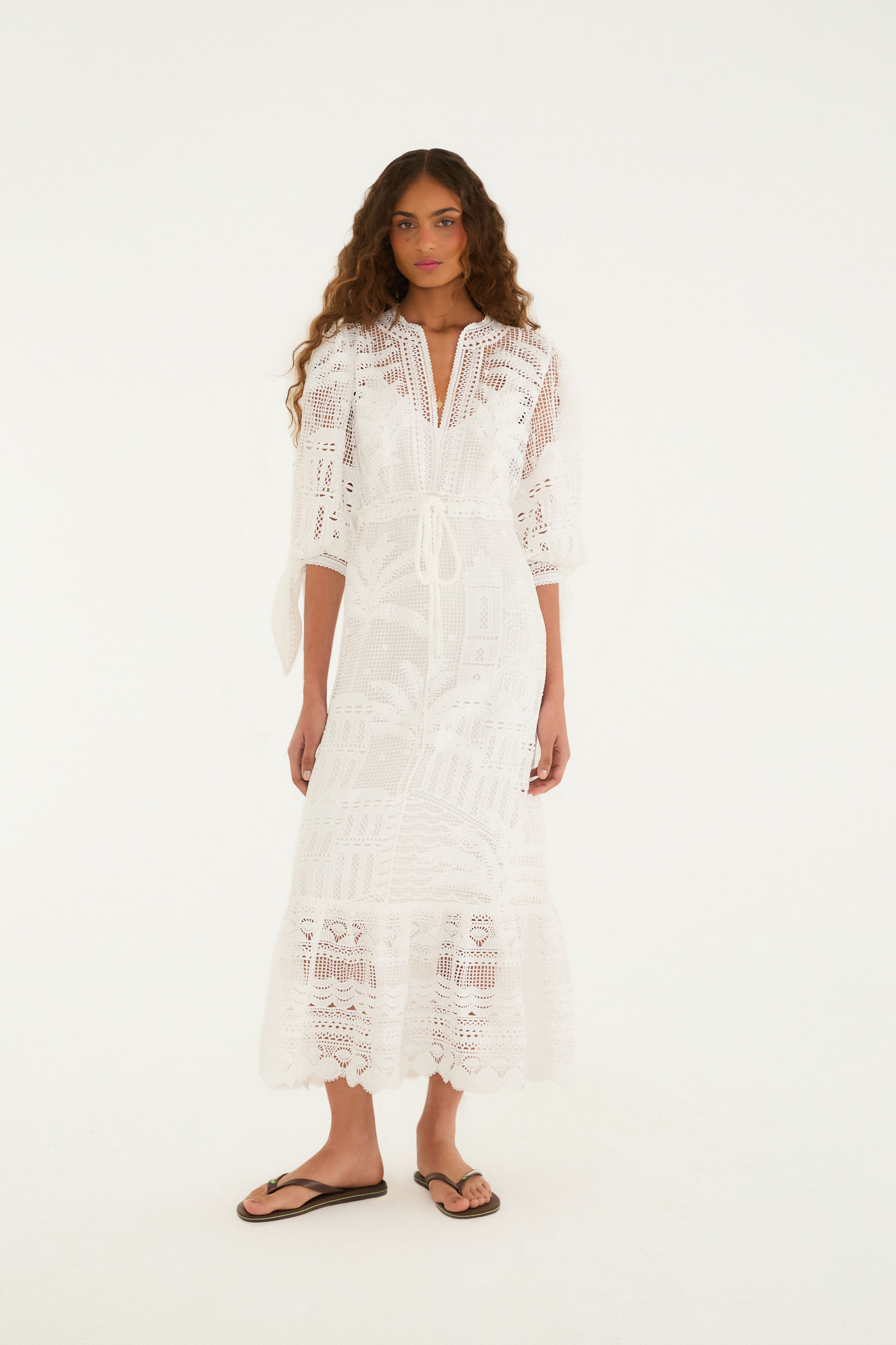 Vestido Cropped Guipure Domitila