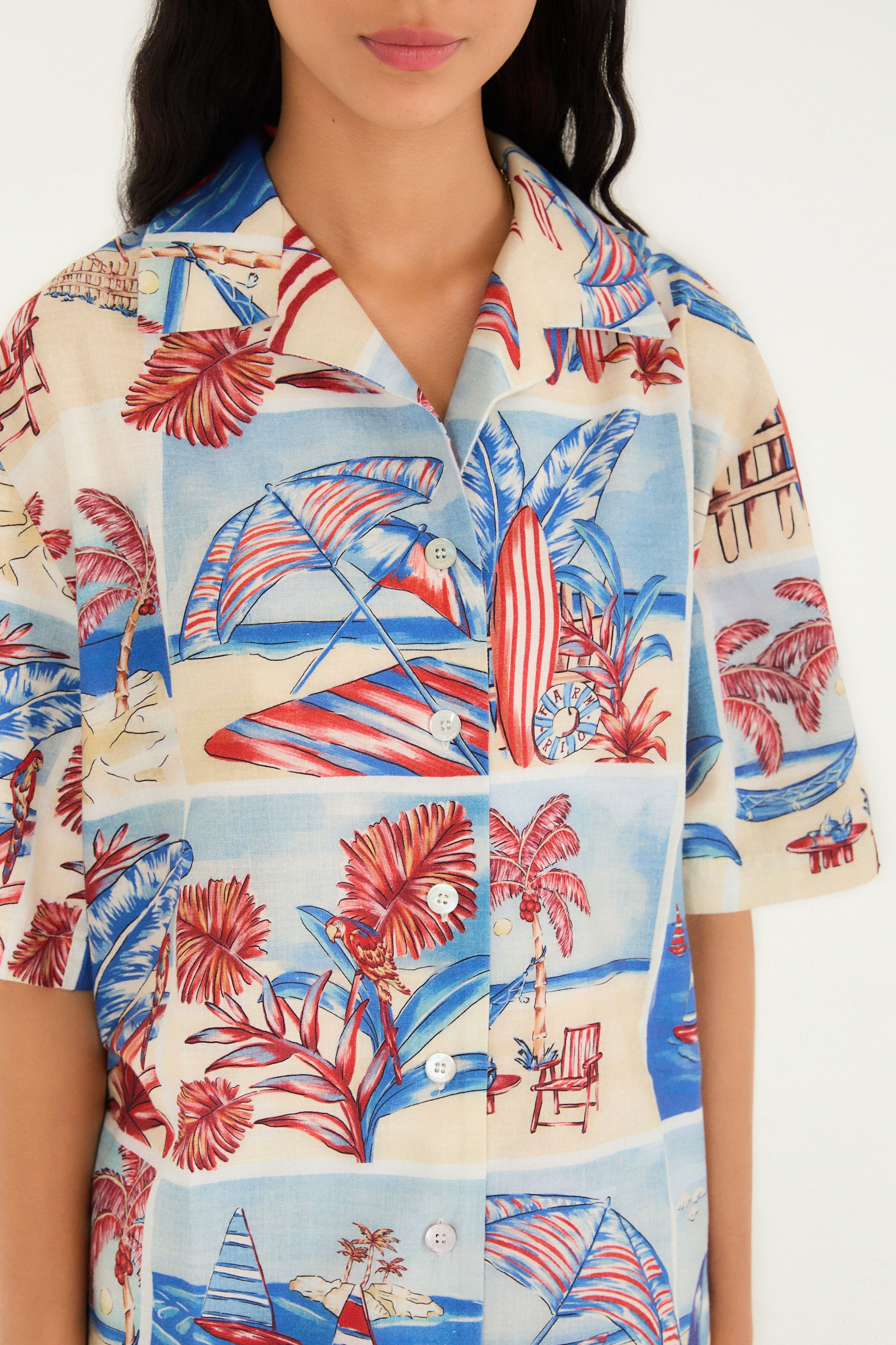Camisa Estampada Diário De Verão