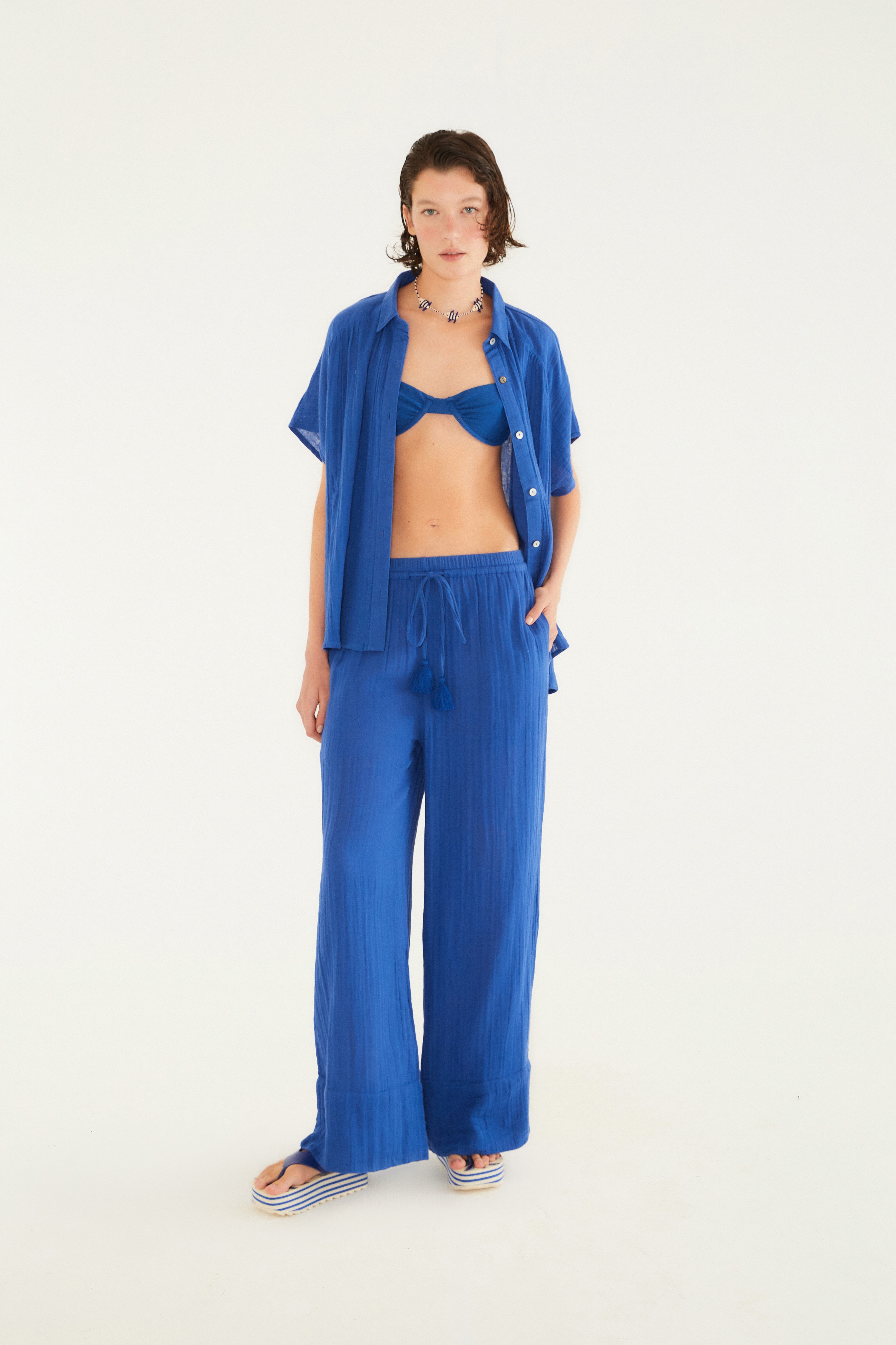 Calça Textura Crinkle