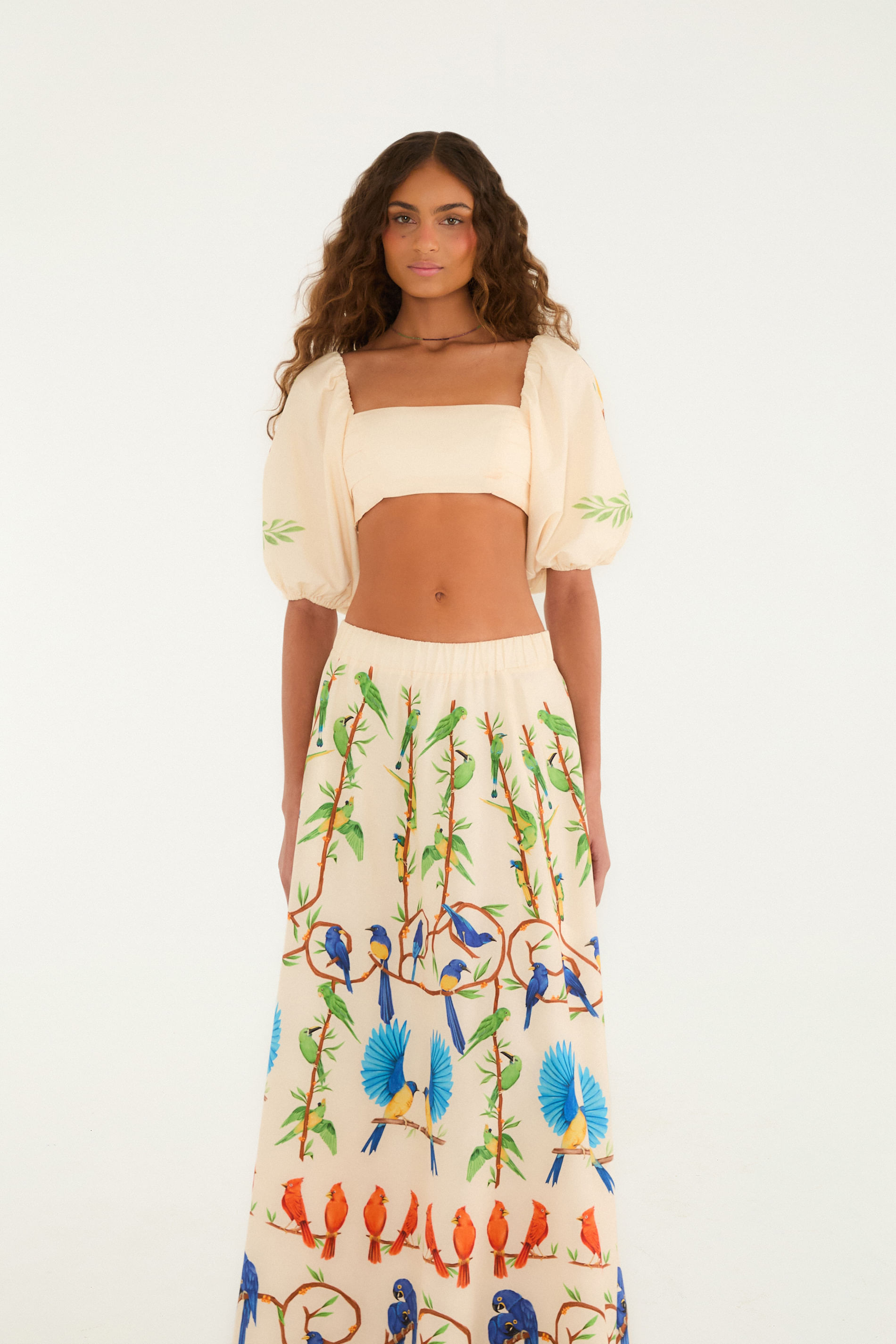 Saia Longa Estampada Flor De Aire
