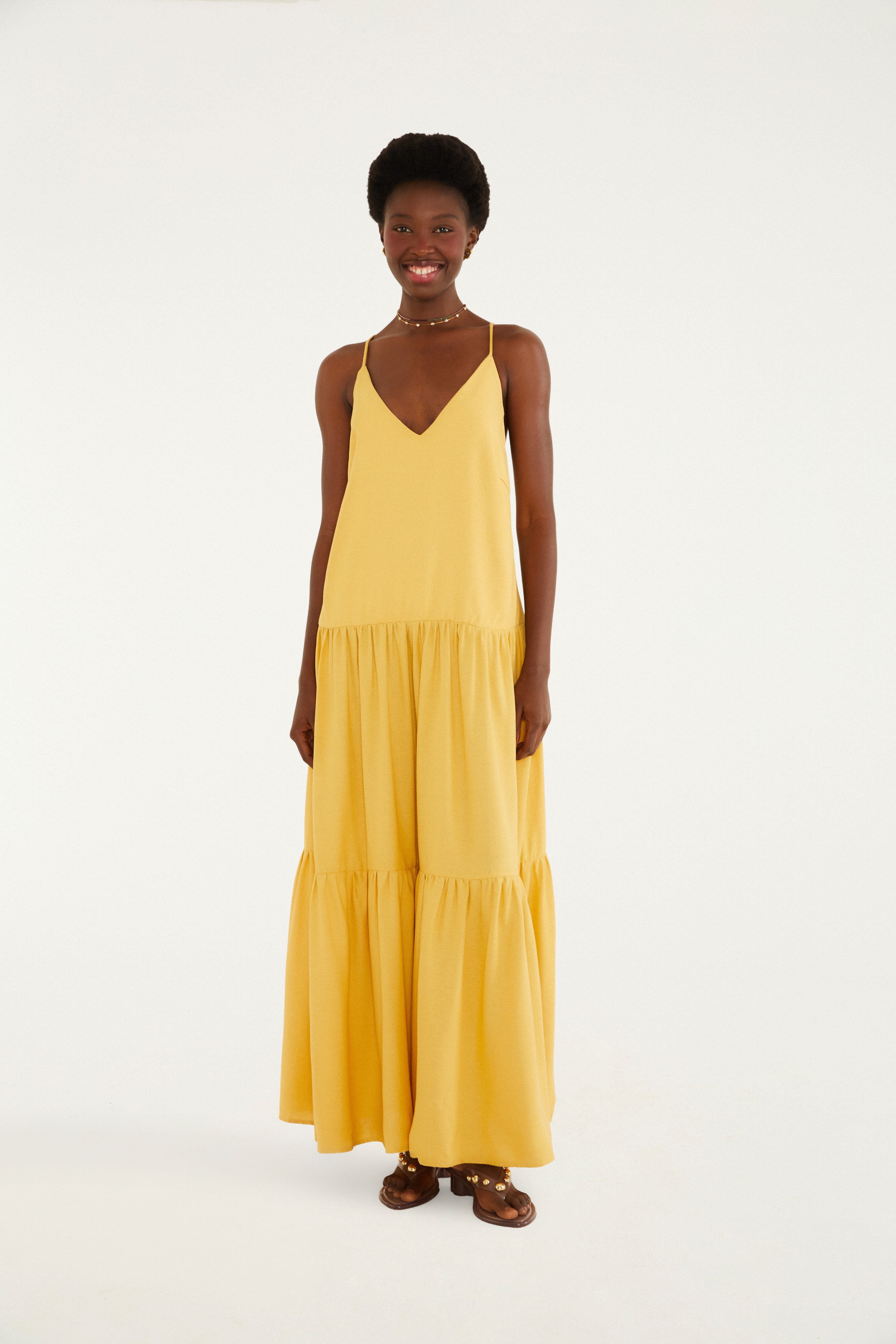 Vestido Alcinhas Decote Costas