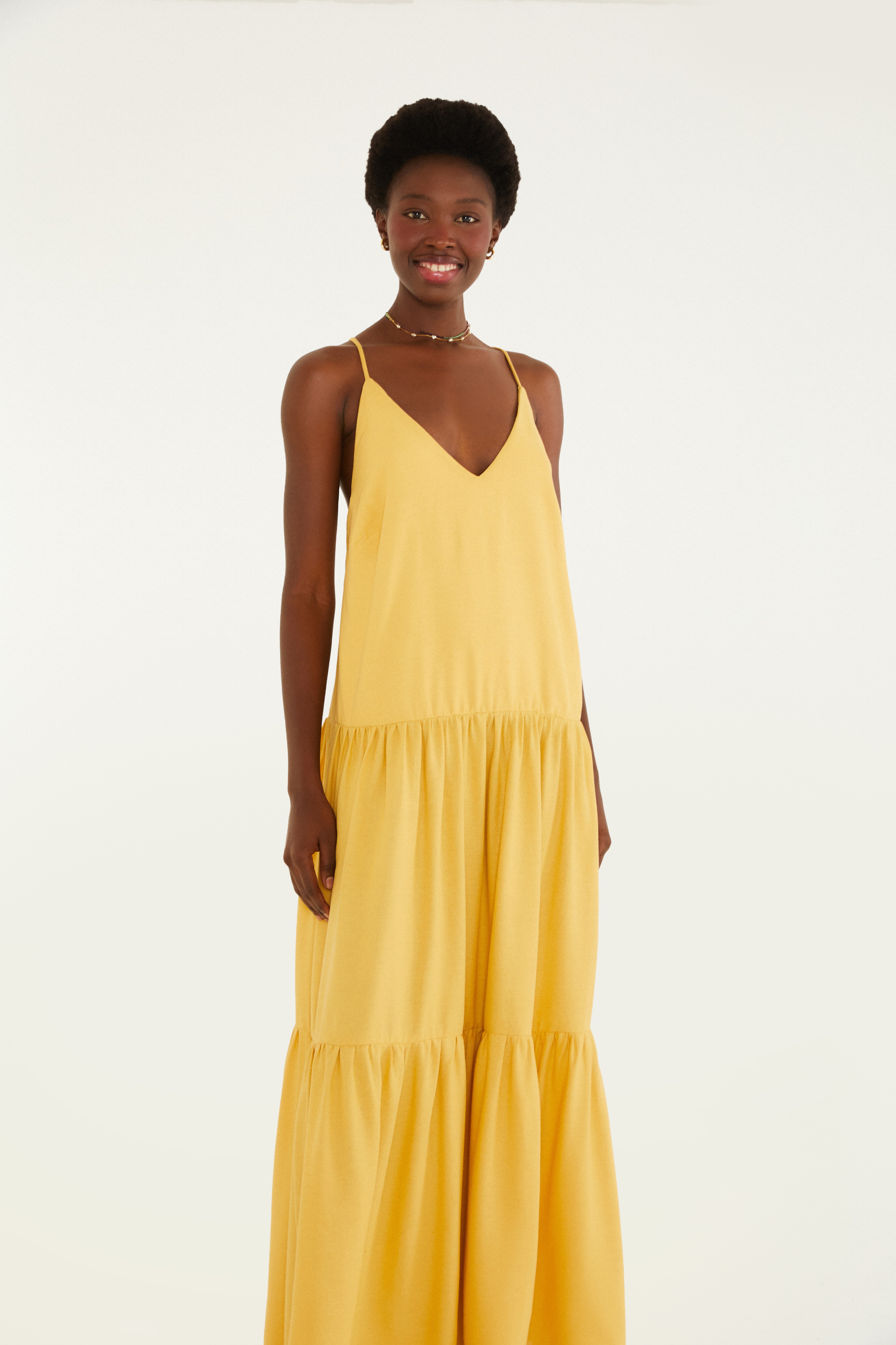 Vestido Alcinhas Decote Costas