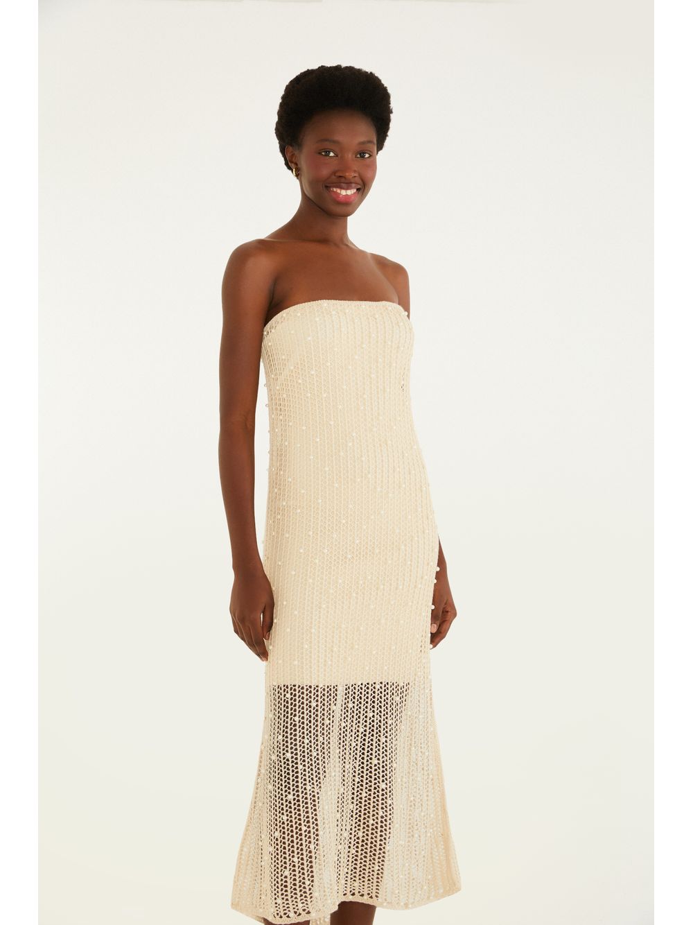 Farm — Vestido Tricot Pérola