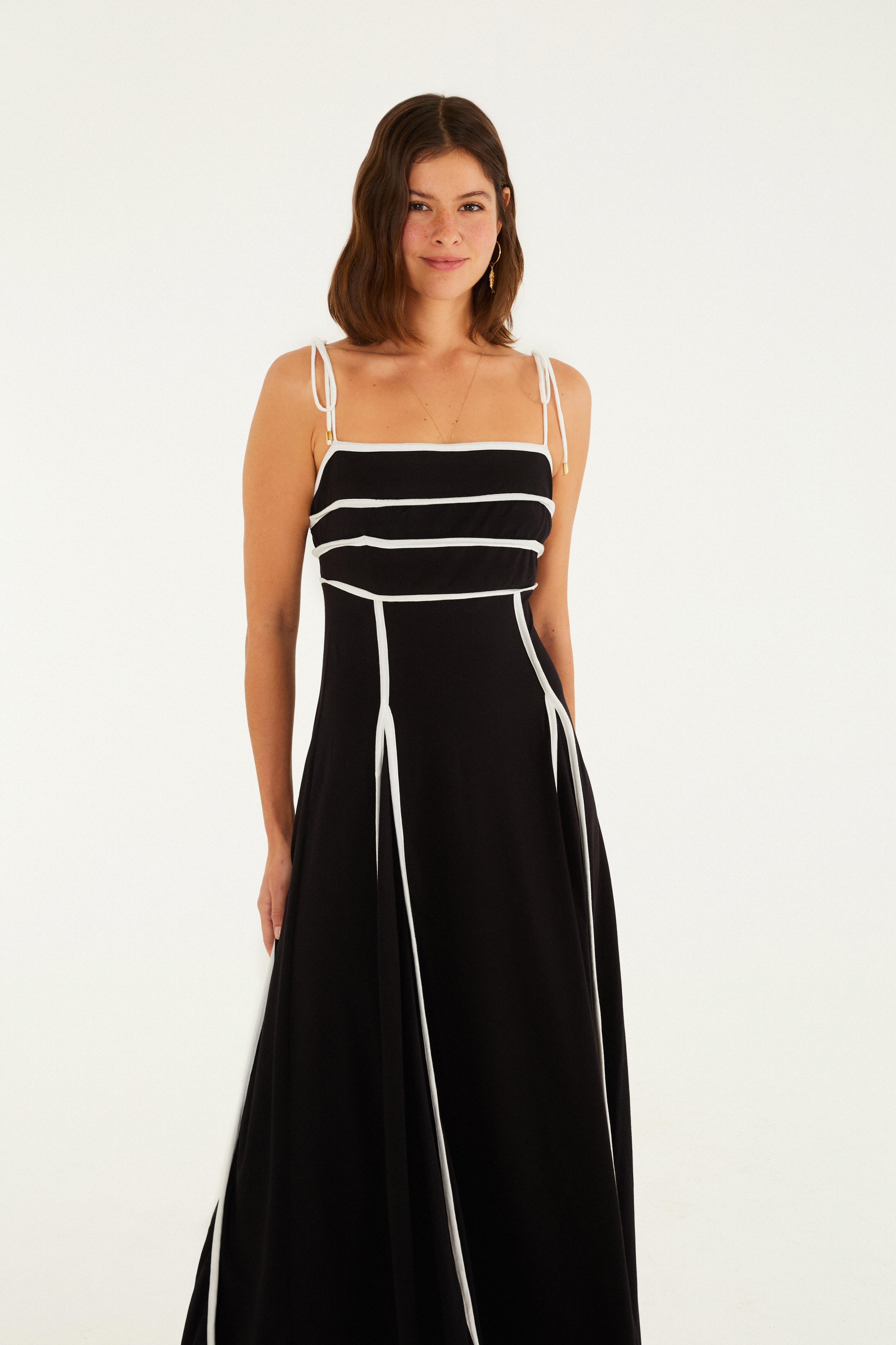 Vestido Cropped Vivo Bicolor