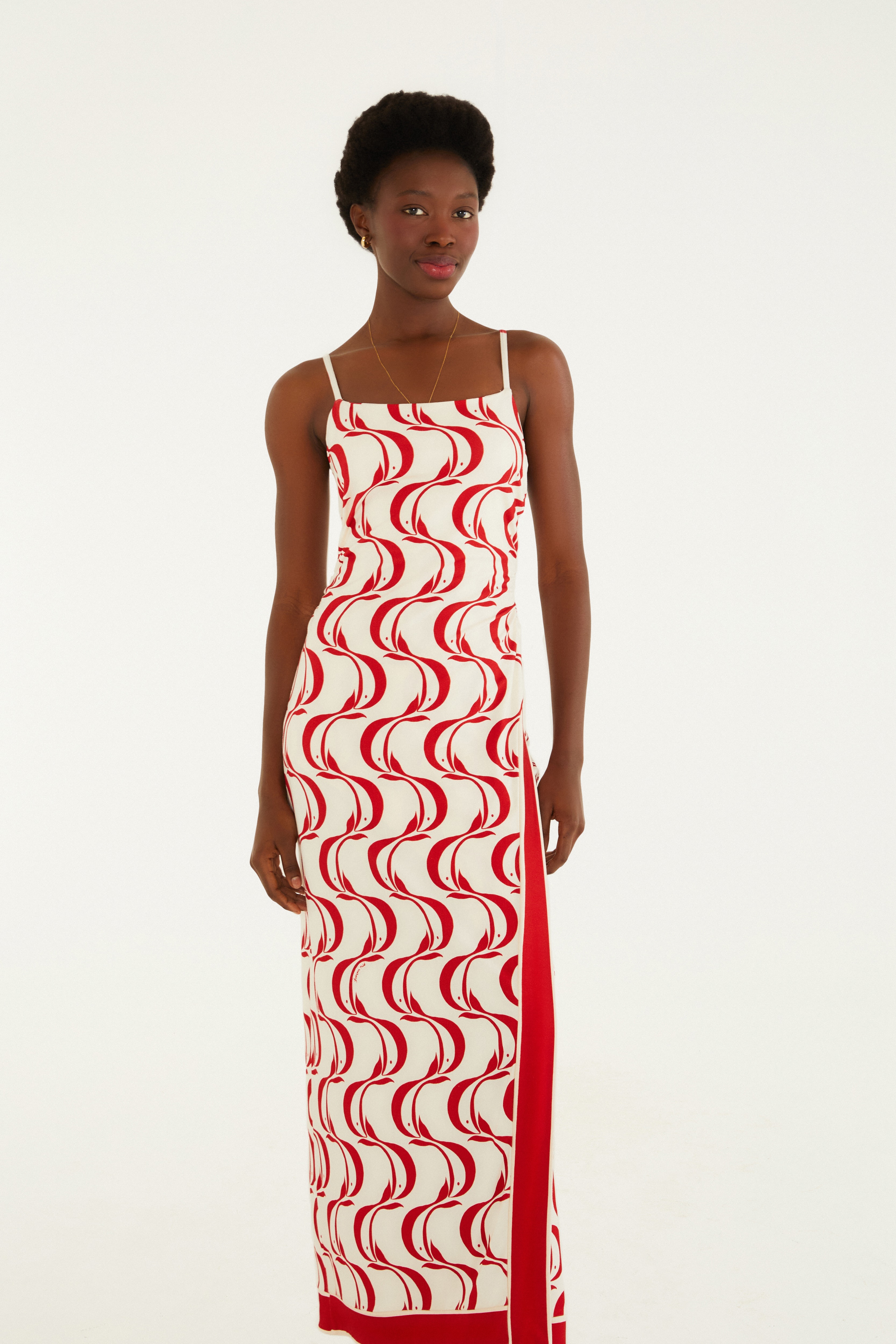 Vestido Midi Estampado Peixe Copa