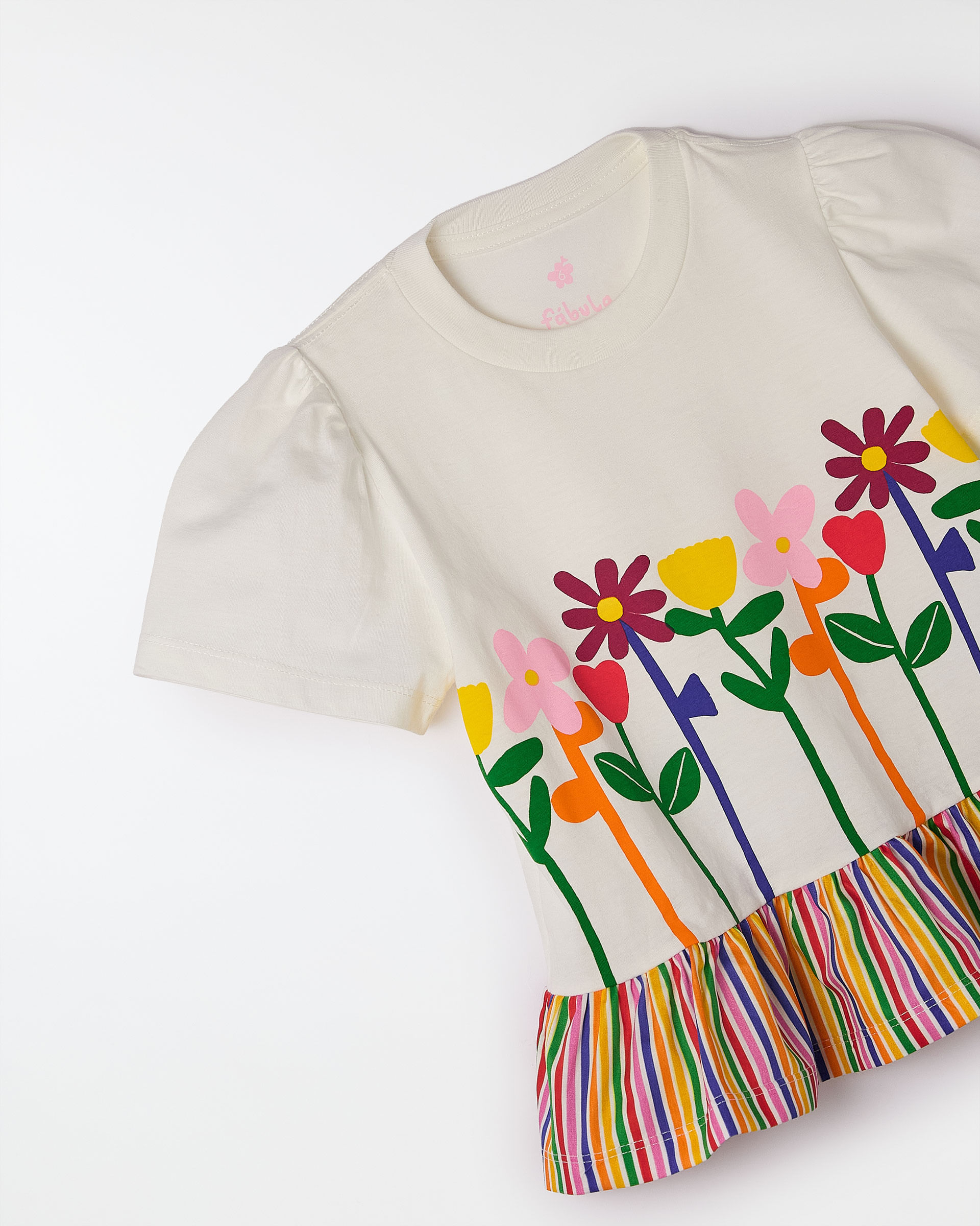 Blusa Silk Barrado Flor