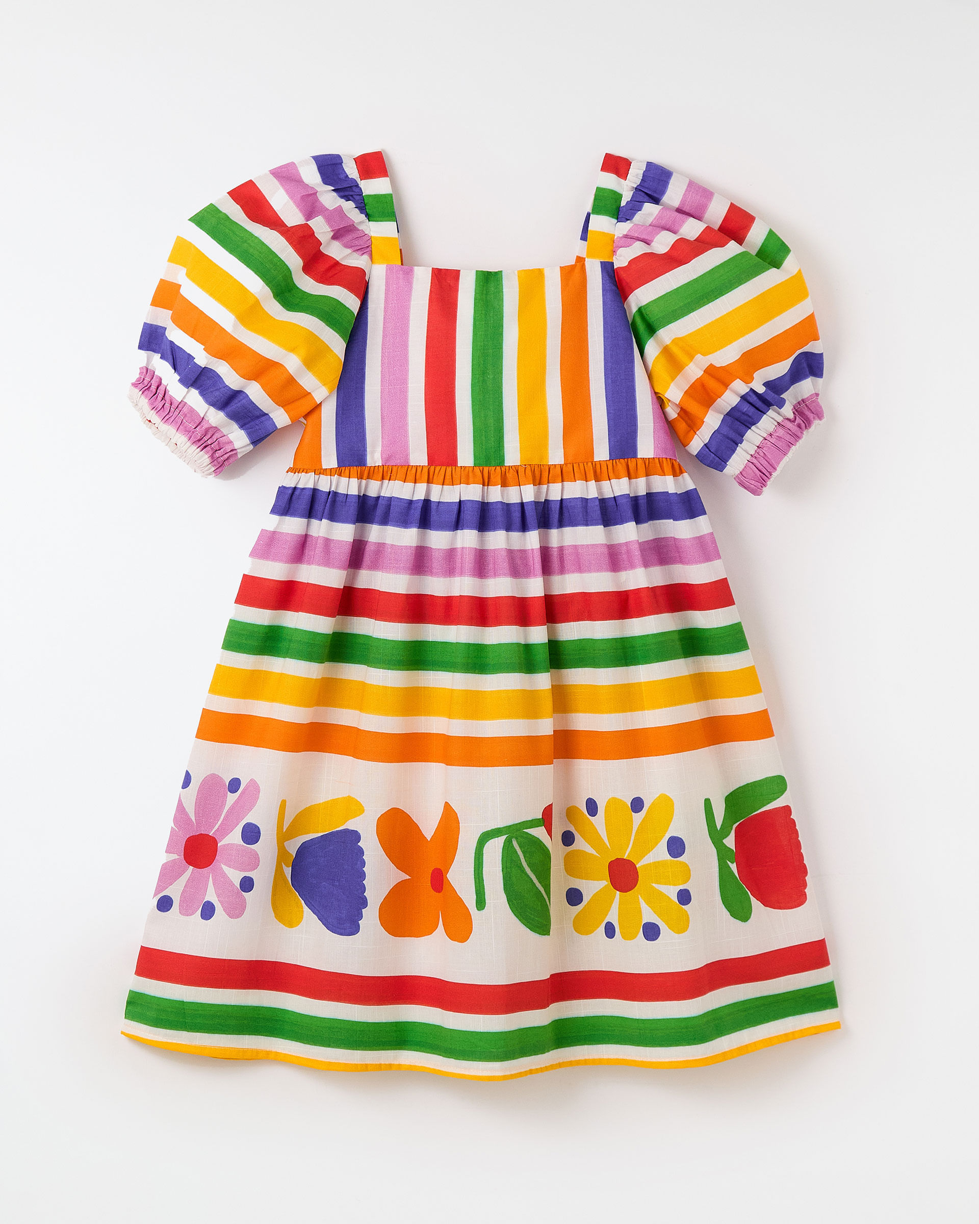 Vestido Barrado Multicor