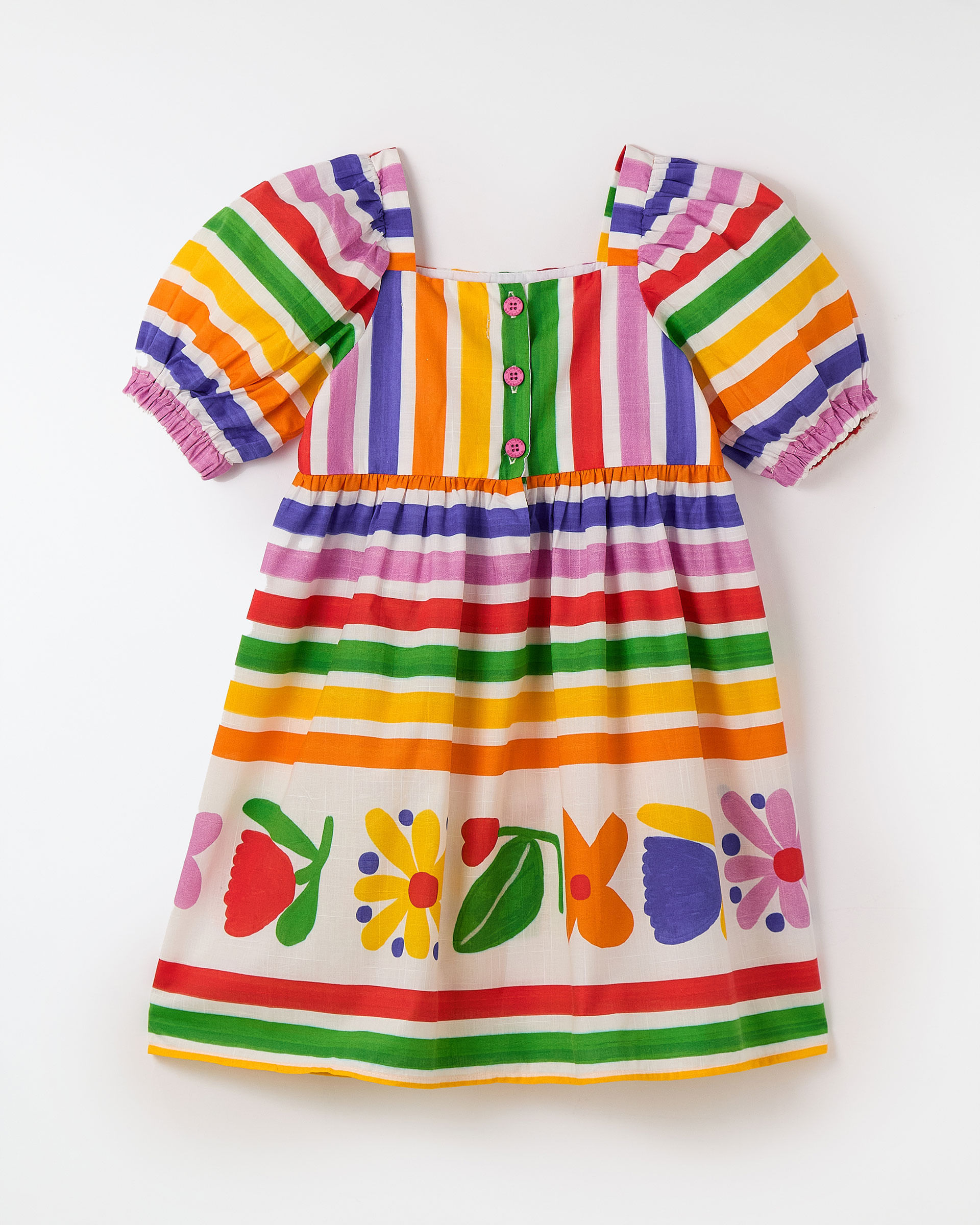 Vestido Barrado Multicor