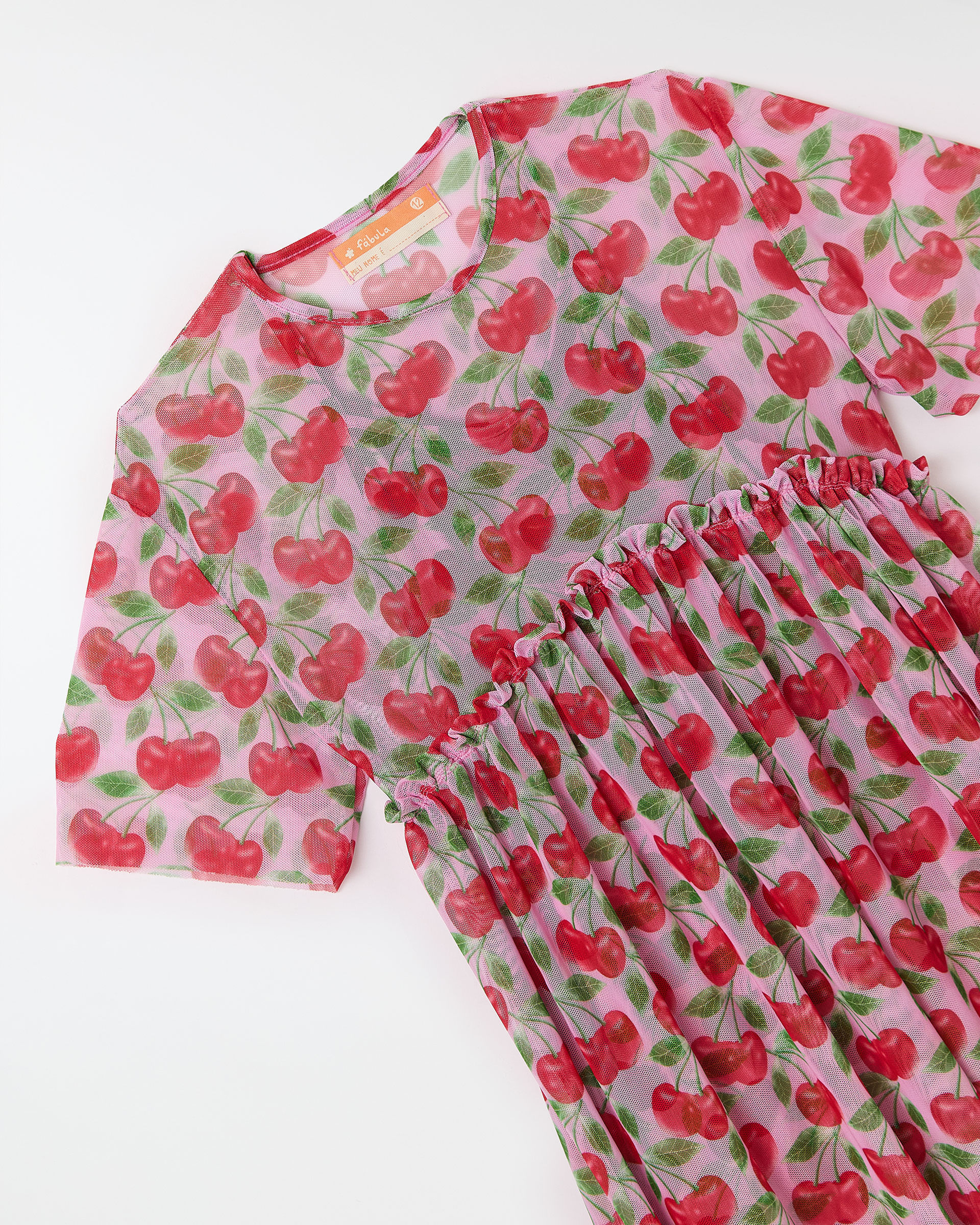 Vestido De Tule Cereja Doce Maxi