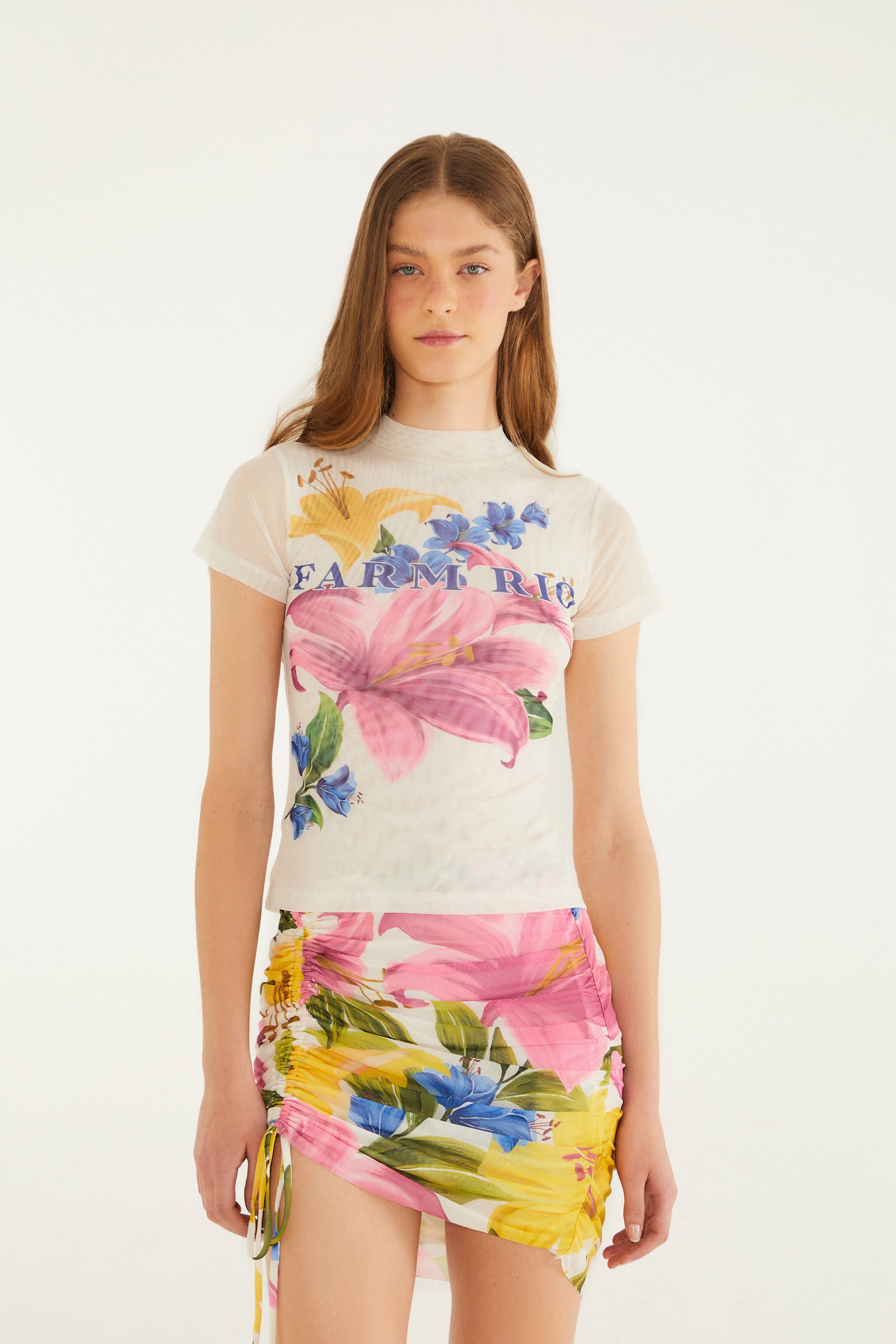 Blusa Tule Estampada Floral Malu