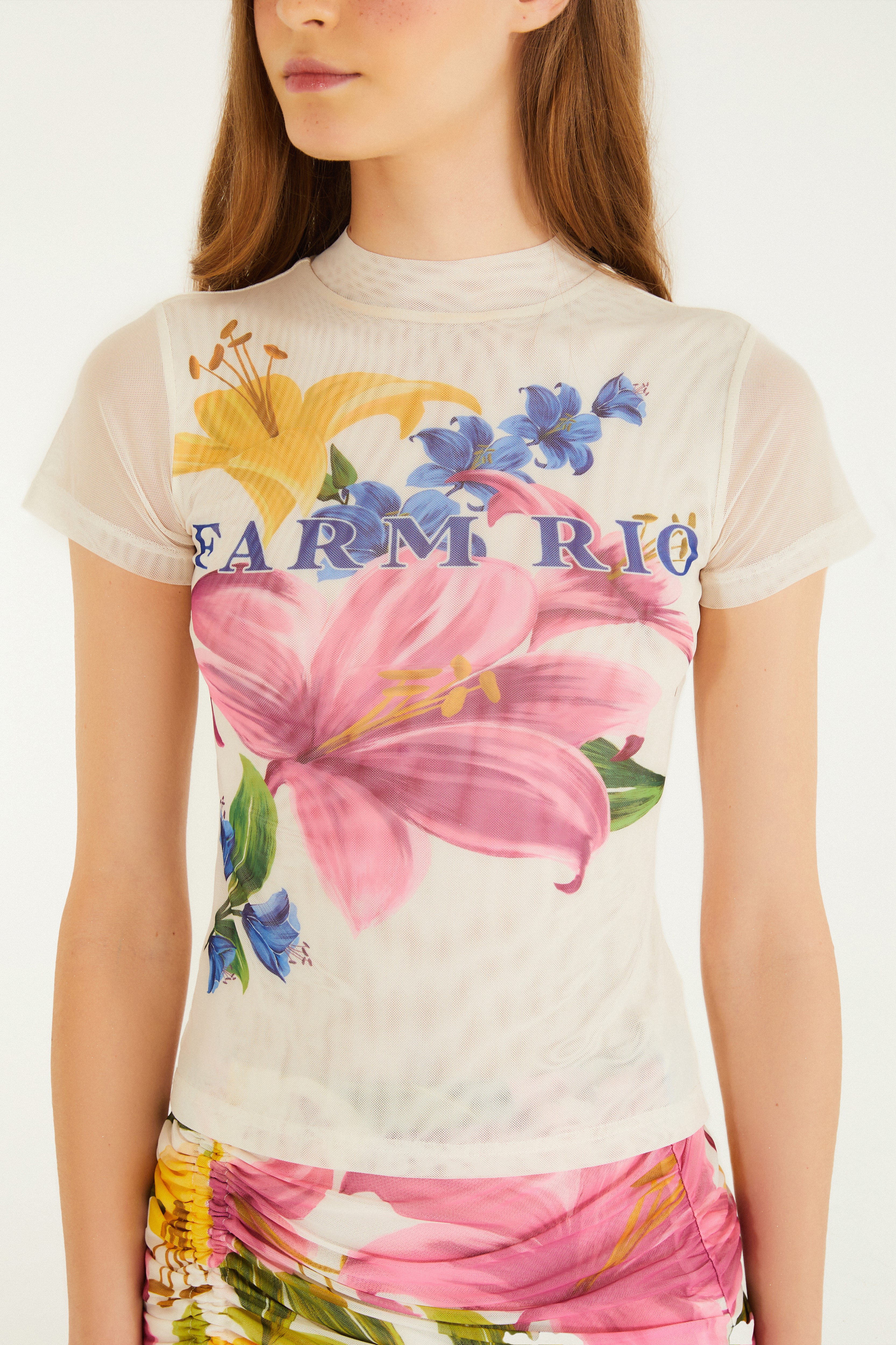 Blusa Tule Estampada Floral Malu
