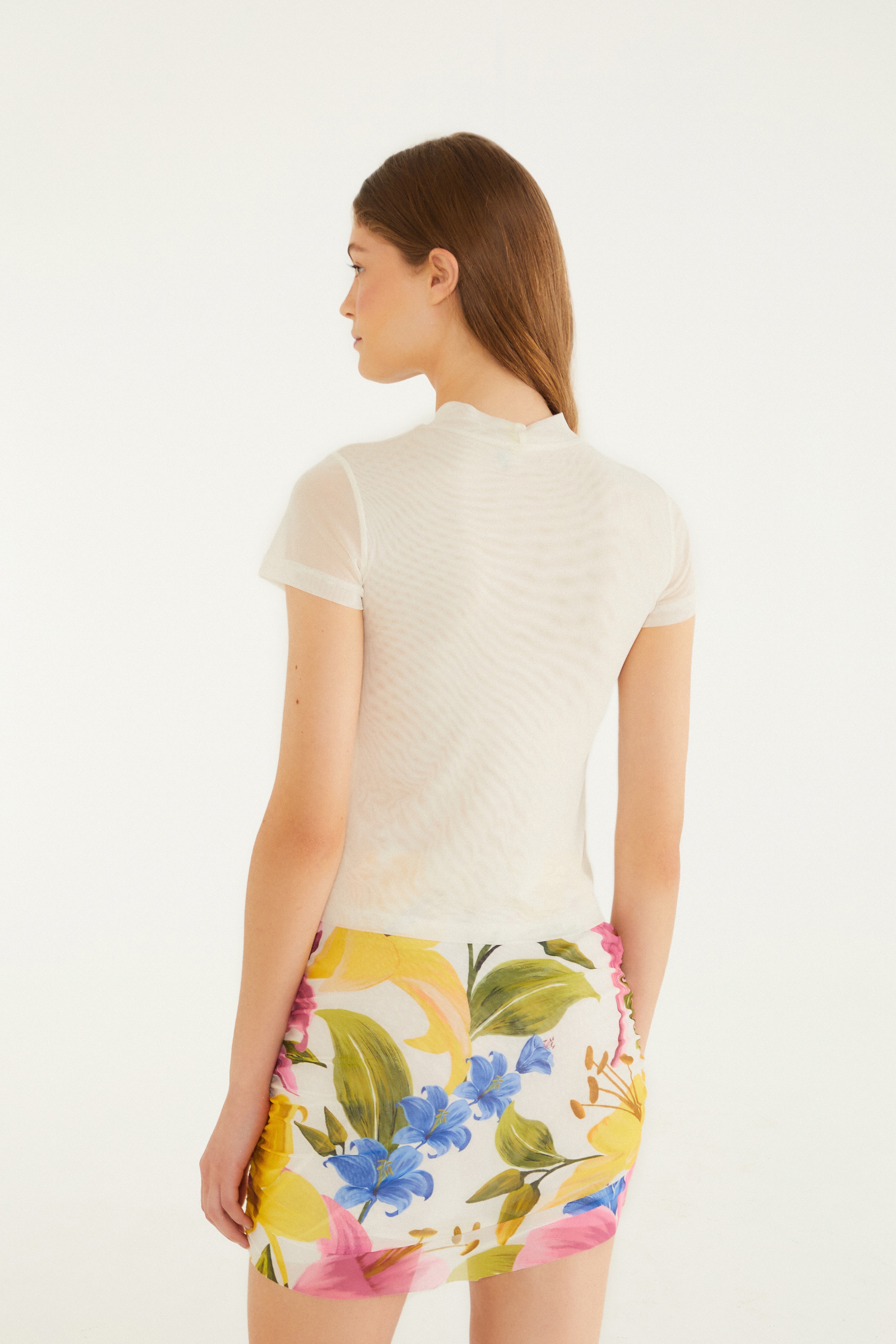 Blusa Tule Estampada Floral Malu