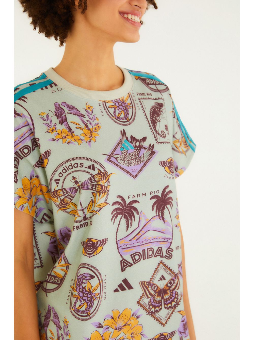 Farm — Vestido Regata Adidas Label Garden Lilac