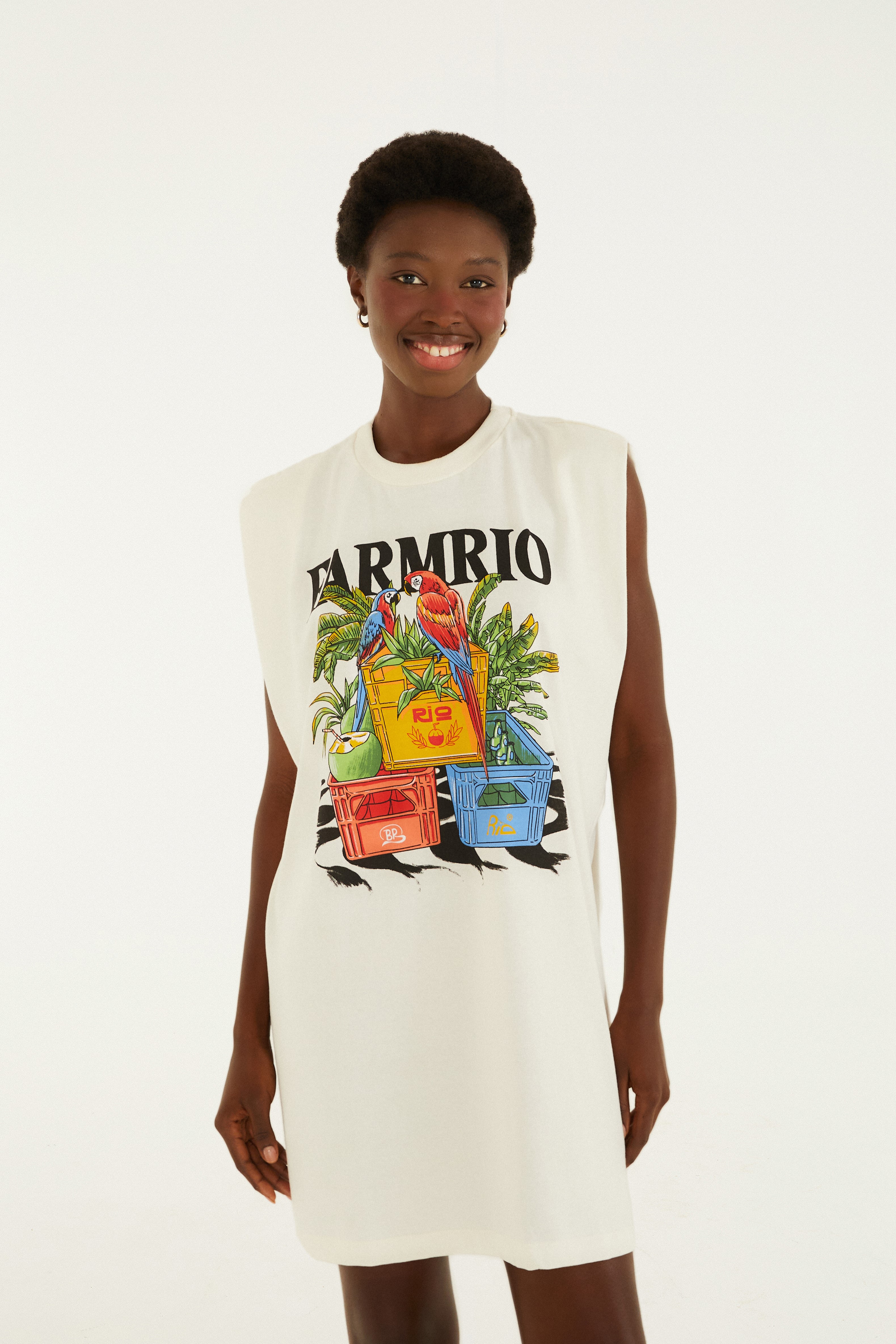 Vestido Curto Engradados Farm Rio