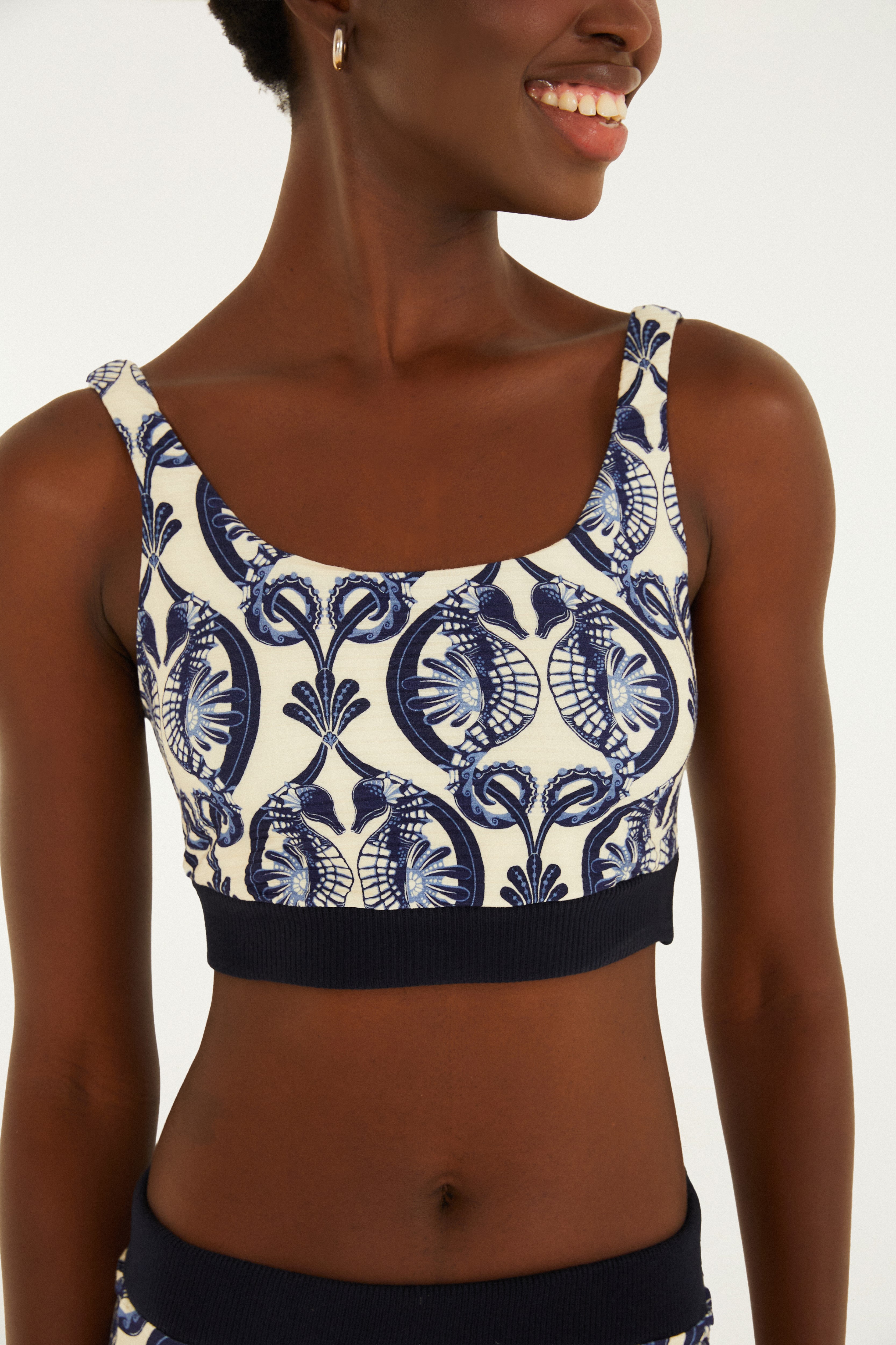 Top Estampado Cavalos Marinhos