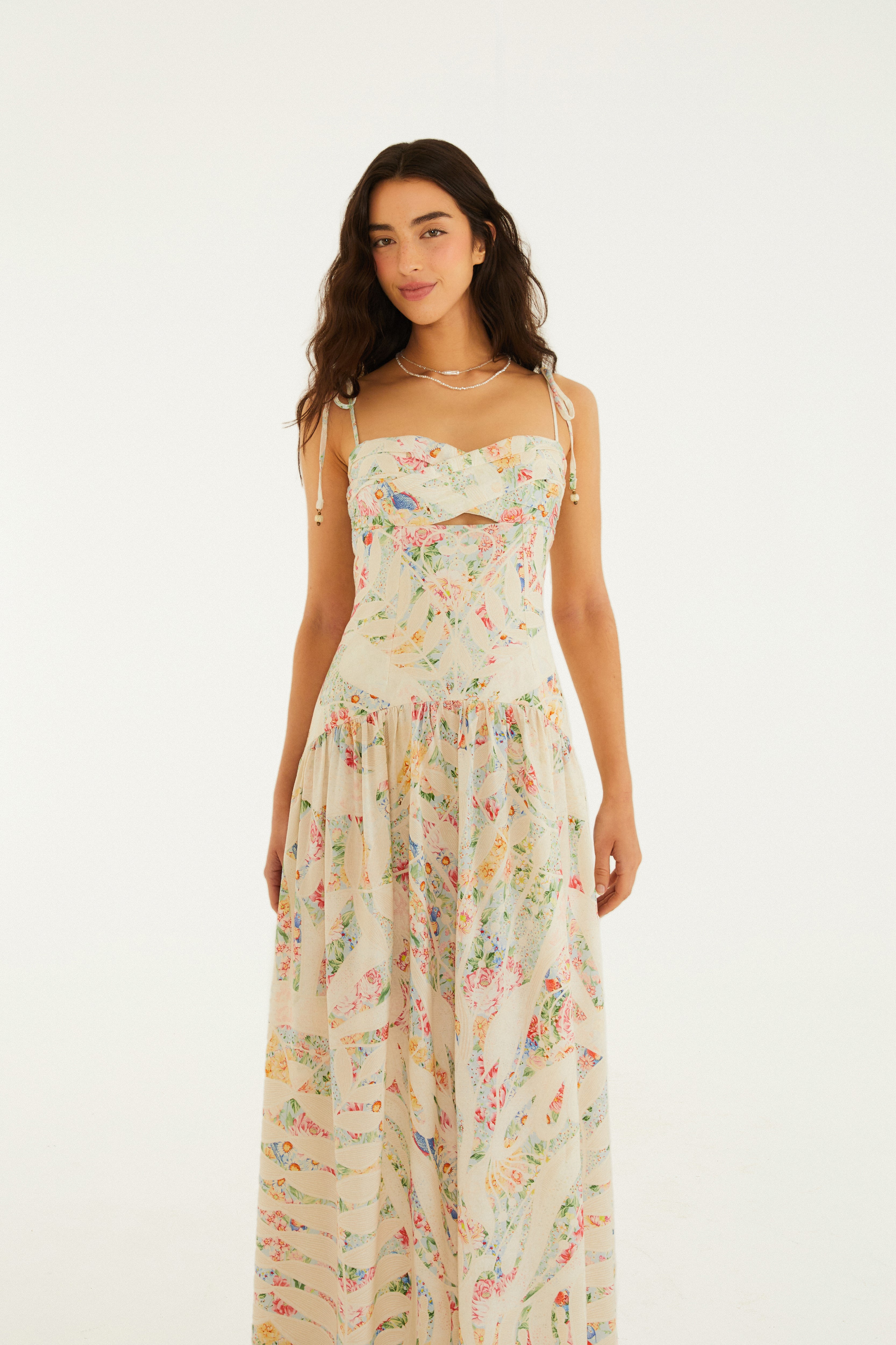 Vestido Estampado Rendeira