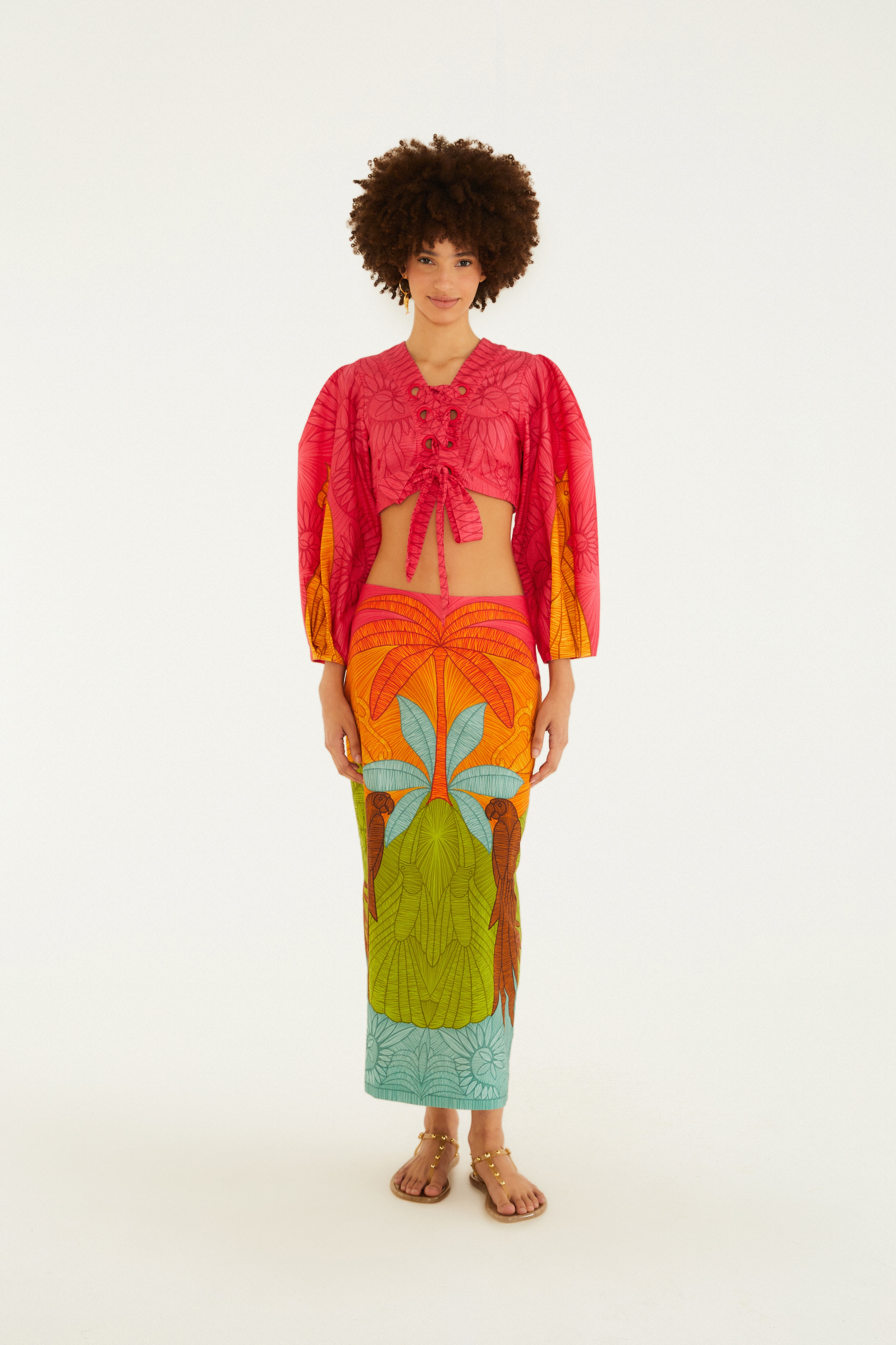 Blusa Ilhós Cobogó Estampada