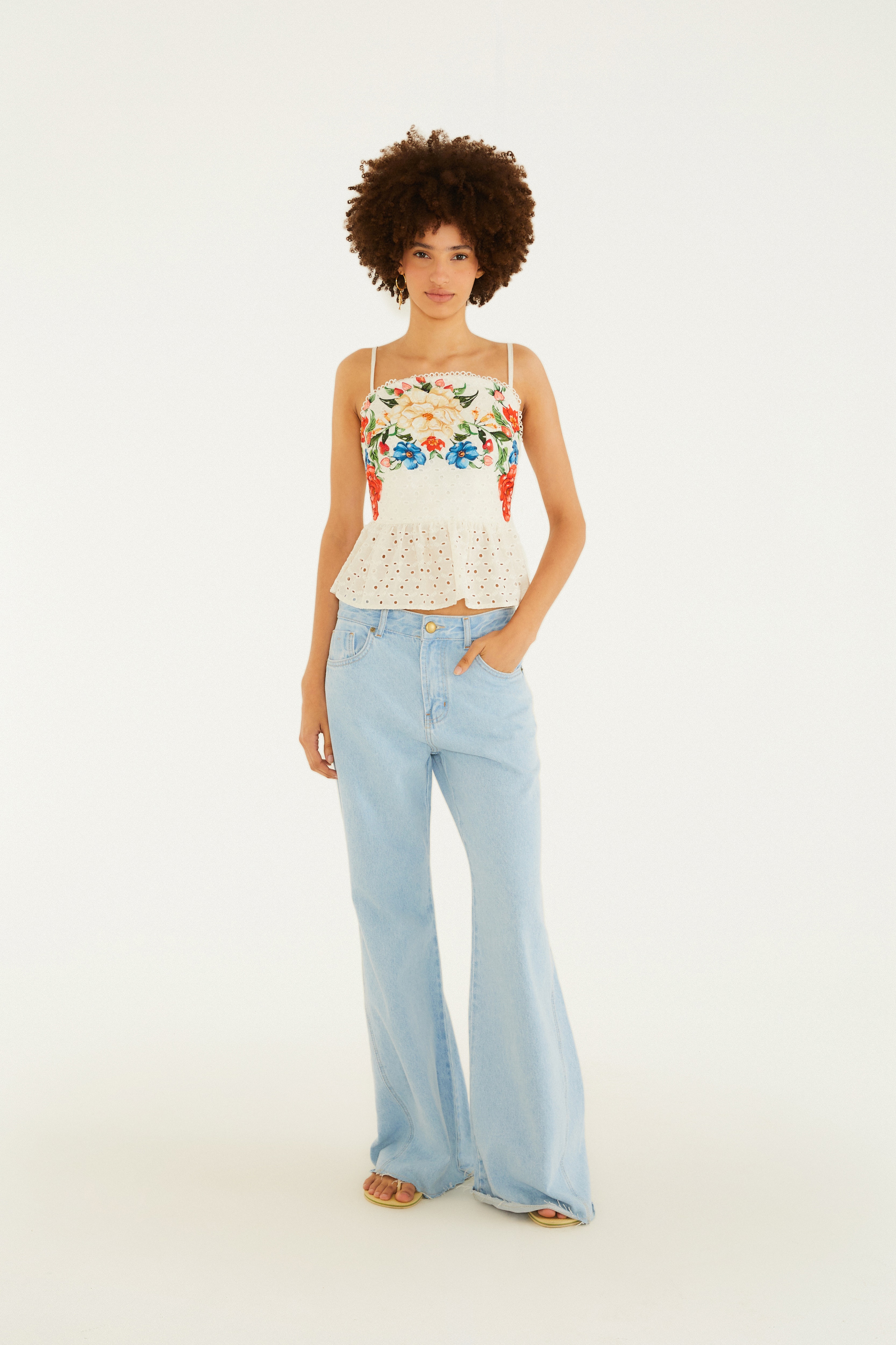 Top Alça Laise Floral Mariana